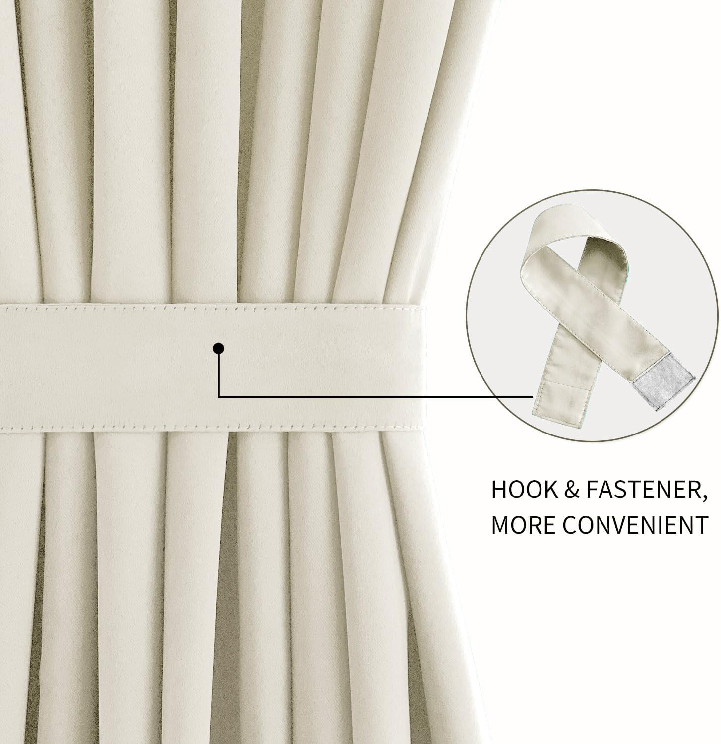 DWCN French Door Curtains – Rod Pocket Thermal Blackout Curtain for Doors with Glass Window, Kitchen and Patio Doors for Privacy, 36 X 72 Inches Long, 1 Curtain Panel with Tieback,Light Beige