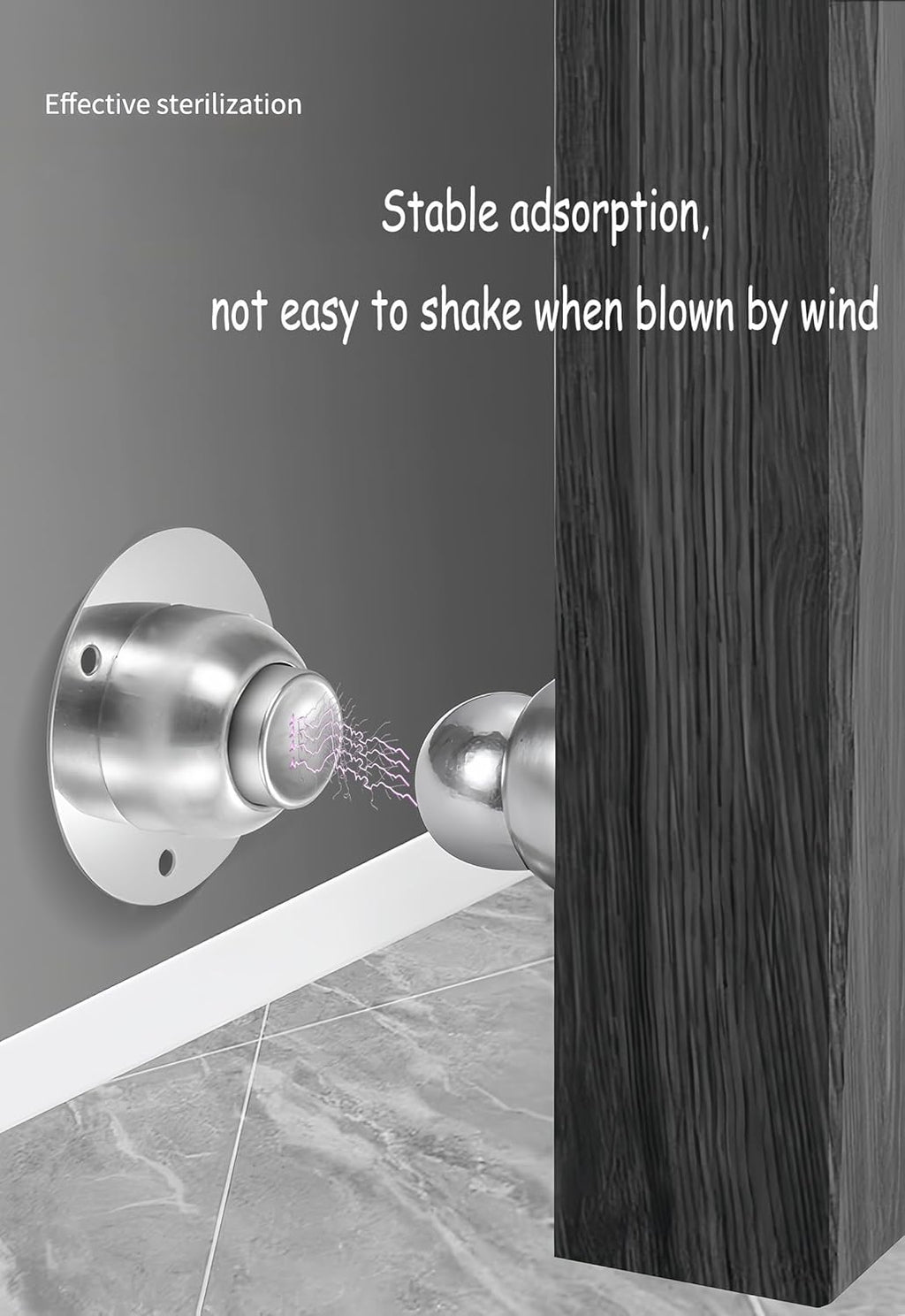 Door Stopper,2 Packs Mini Magnetic Door Stop for Heavy Duty Door,Stainless Steel Ultra-Short Soft Catch Door Stop to Hold Keep Door Open Securely