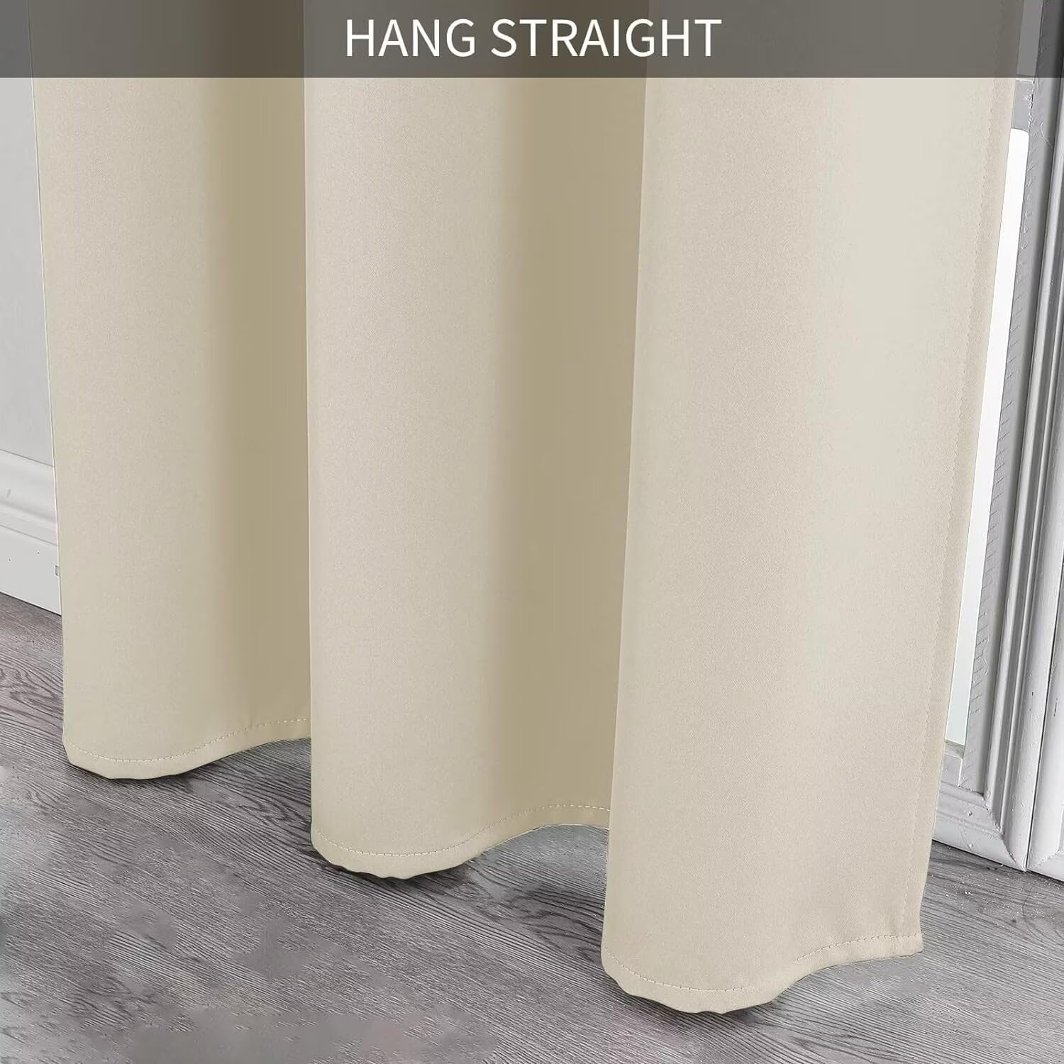 Joydeco Custom Size Doorway Curtains for Bedroom, Closet, and Temporary Door (Light Beige)