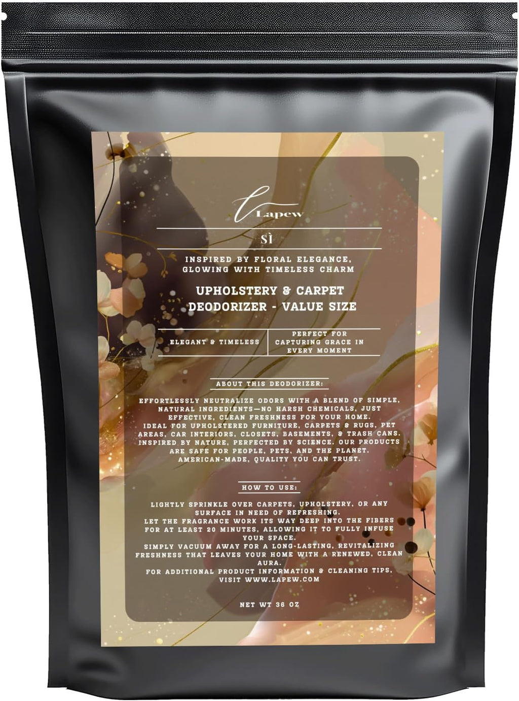 Sì Carpet Freshener Powder Value Size 36 oz | Powerful Odor Eliminator for Home | Upholstery Deodorizer | Carpet Deodorizer | Cat Litter Box | Sì Armani Fragrance