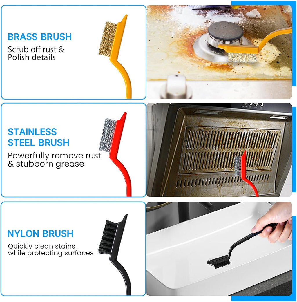 14Pcs Crevice Cleaning Brush Set, V Shape Grout Cleaner Brush for Deep Cleaning Gap, Hard Bristle Scrub Brushes Tools, Cleaning Supplies for Household Use, Bathroom, Kitchen, Toilet, Window