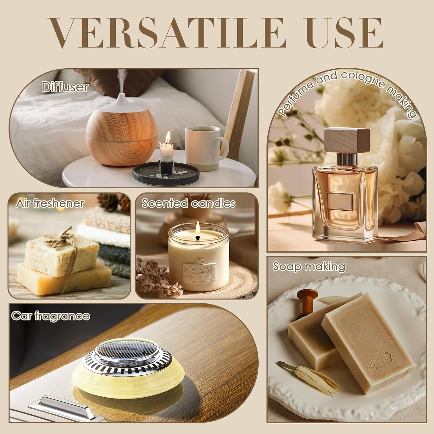 Hotel Diffuser Oils, Hotel Collection Diffuser Oil, Luxury Essential Oil Set for Diffuser, Soap & Candle Making Scents - My Way, Dream On, Cabana, 24k Magic, Black Velvet, Sweetest Taboo