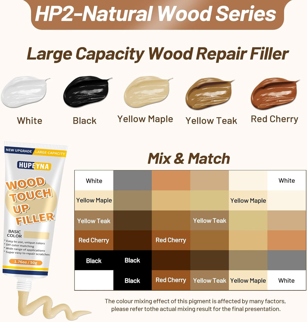 Wood Repair Kit, Wood Furniture Repair Kit, Wood Filler, Wood Putty and Beeswax- Repair Stains, Scratch, Cracks, Hole, Discoloration for Wooden Door, Table, Cabinet, Bed, Floor (Natural Wood Series)