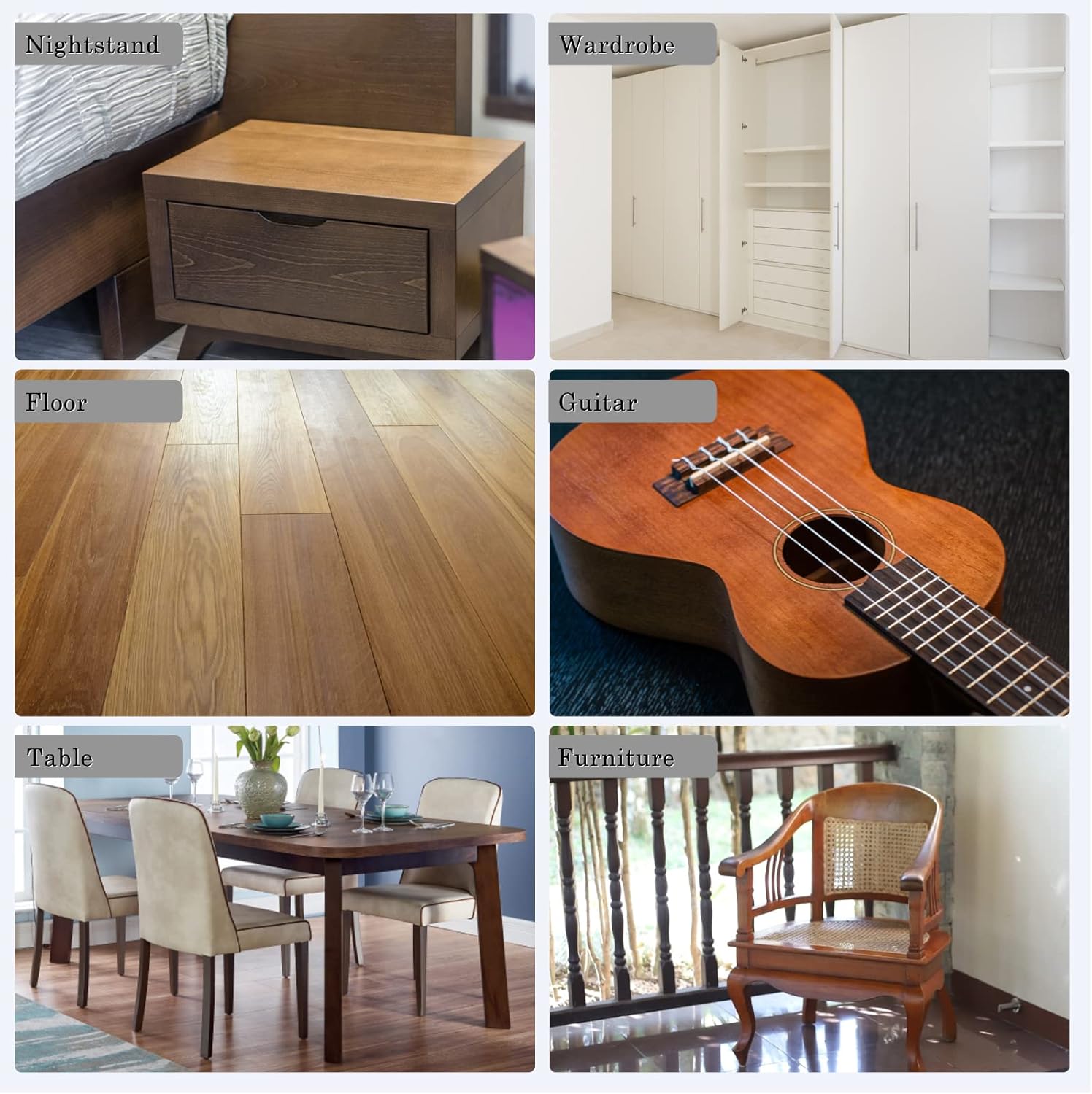 SEISSO Wood Putty, Water-Based Woods Filler, White Wooden Putty for Trim, Woods Filler Paintable, Stainable, Wooden Furniture Repair kit - Restore Wooden Table, Cabinet, Floors, Door