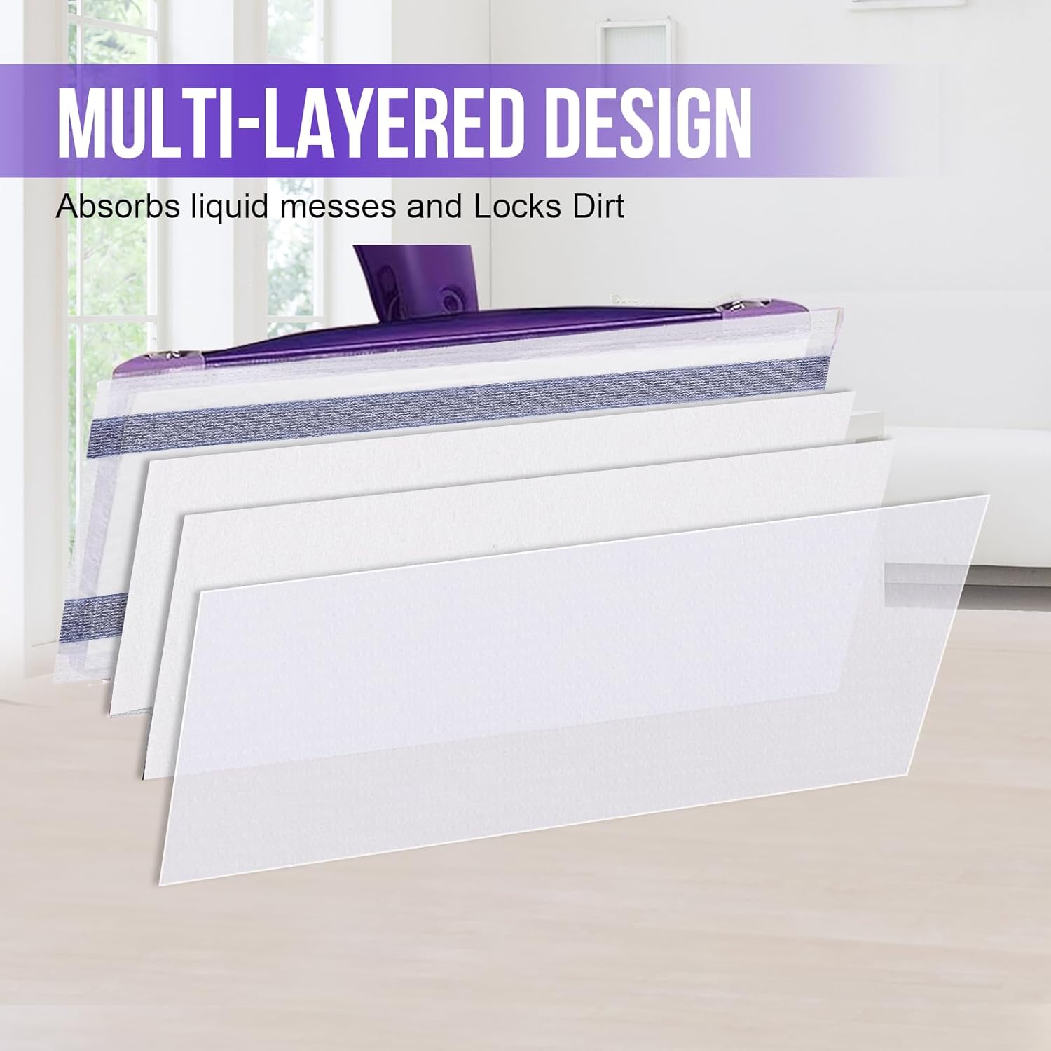 Mopping Pad Refill Compatible with Wet Jet Mop, Disposable Multi Surface Wetjet Hardwood Floor Cleaner Spray Mop Pads Refills, Thickness & Absorbent (20)