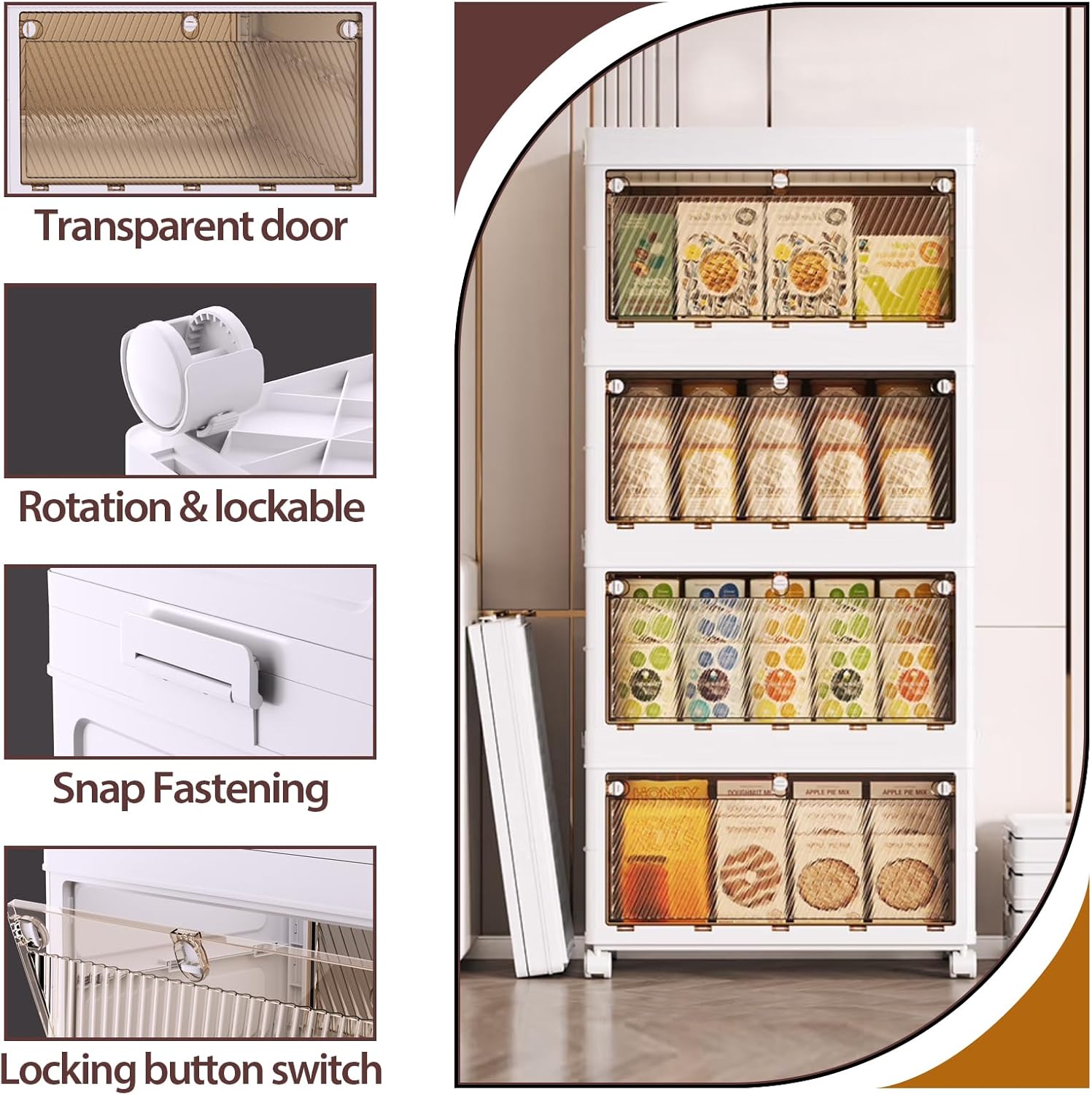 QudraKast 4-Tier Stackable Plastic Storage Bins - 67QT Stackable Storage Bins - Closet Organization Suitable for Bedroom, Organization and Boxes for Study, Toy Room, Office