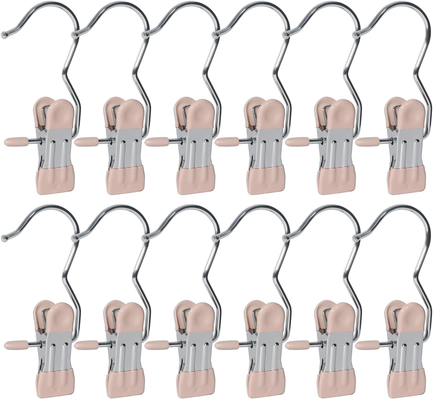 15/30Pcs Upgrade Double Head Clamp Dipped Clothespin for Laundry Hooks with Clips, Boot Holder, Hanging Clips, Portable Multifunctional Hangers Single Clip Space Saving for Jeans, Hats (15, Pink)