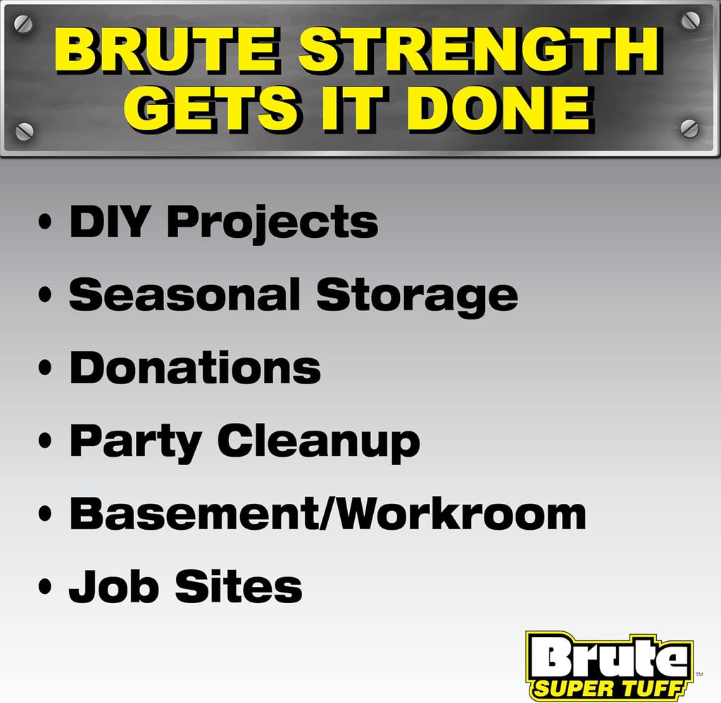 Heavy Duty Contractor Bags, Extra Large Trash Bags, Twist Tie Closure, Black, 55 Gallon, 15 Count