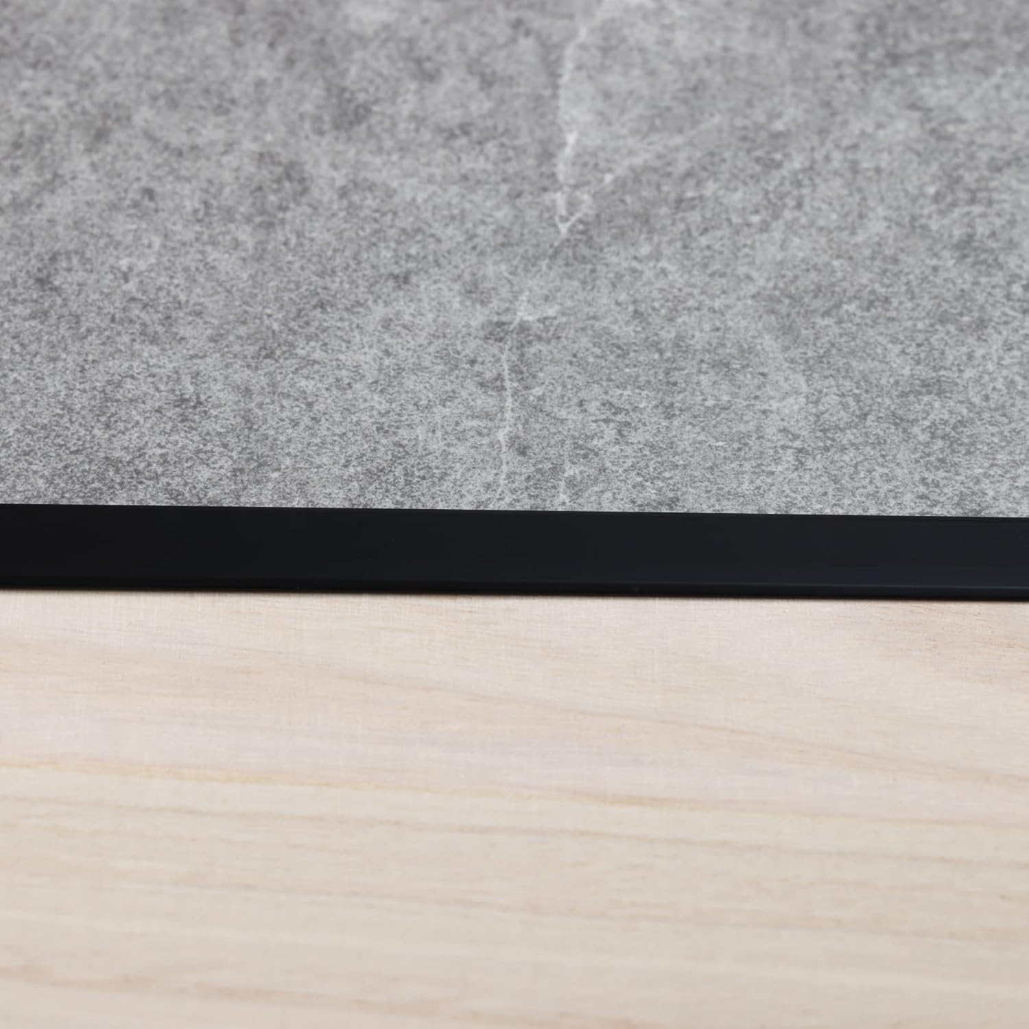 3Pcs Aluminum T Molding Trim & Floor Transition Strips, Flat Divider Strip for Door Threshold and Joining Flooring Gaps of Laminate Planks Tile (2.9Ft x 1.6In, Matte Black)