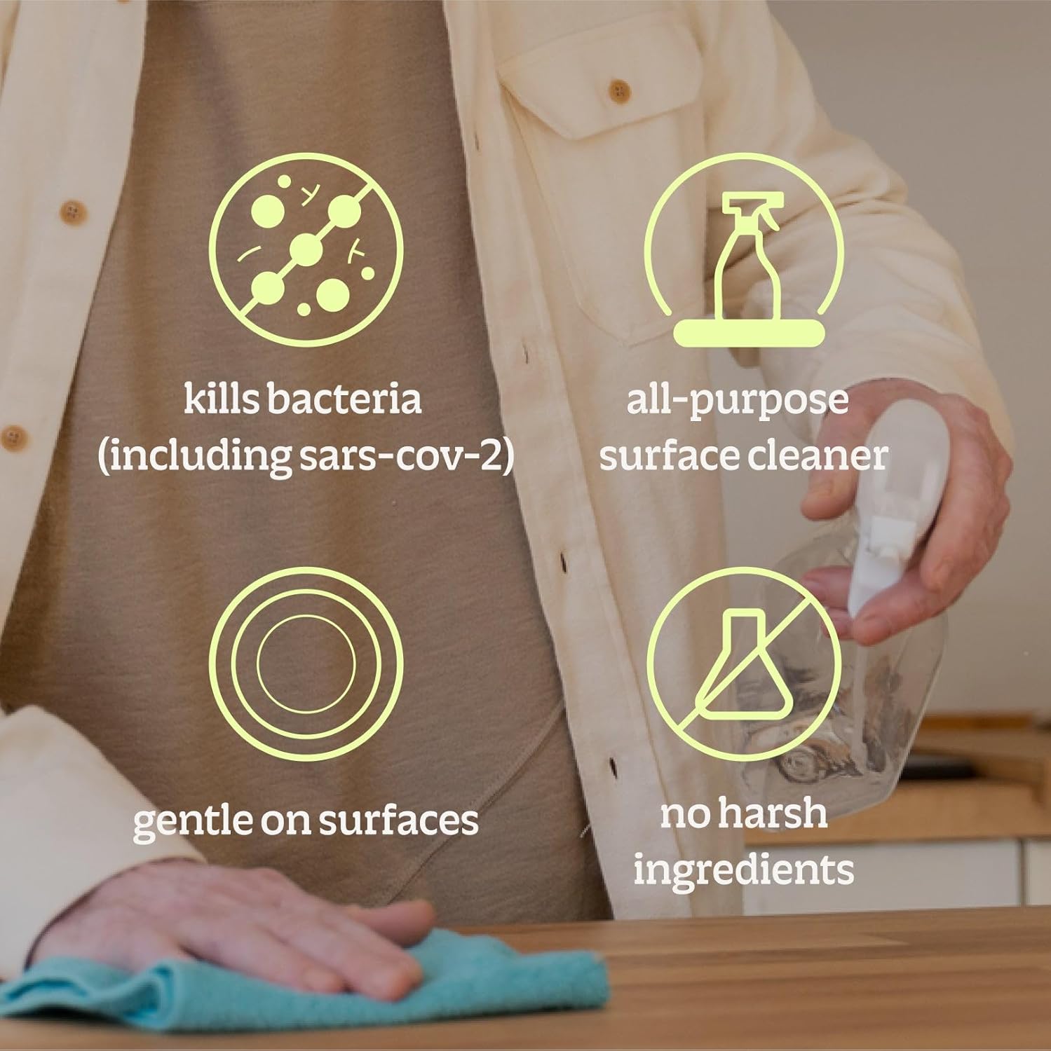 BRIOTECH Sanitizer Disinfectant Hypochlorous Spray, Kill 99.99% of Viruses & Bacteria, Control Mold, Eliminate Odor, Gentle for Nursery & Play Rooms, Food Contact Surface Sanitizer, 8 fl oz