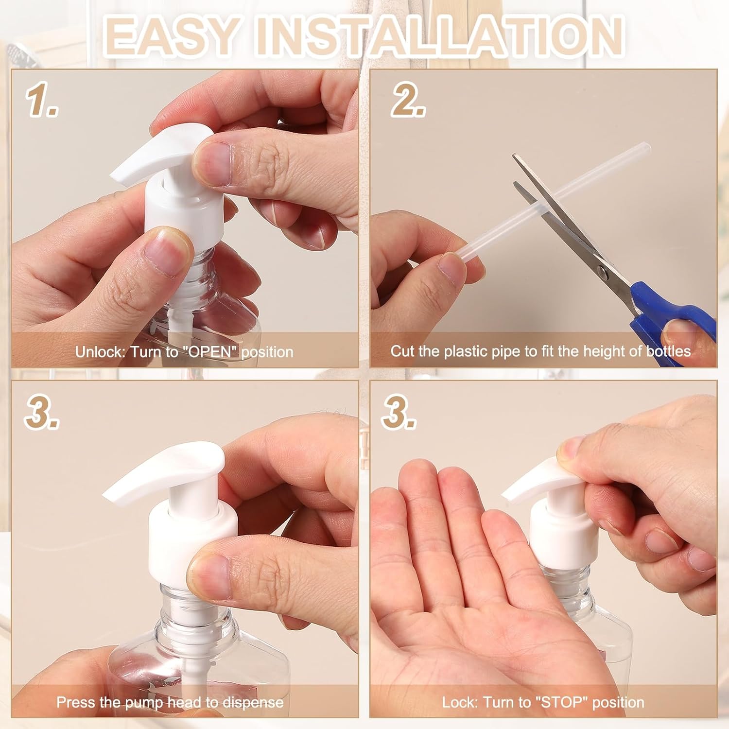 uxcell 12 Pcs Soap Dispenser Pump Heads Soap Dispensers Top Pumps Replacement Switch Pumphead for Standard 24/425 Neck Size Lotion Shampoo Bottle, Black