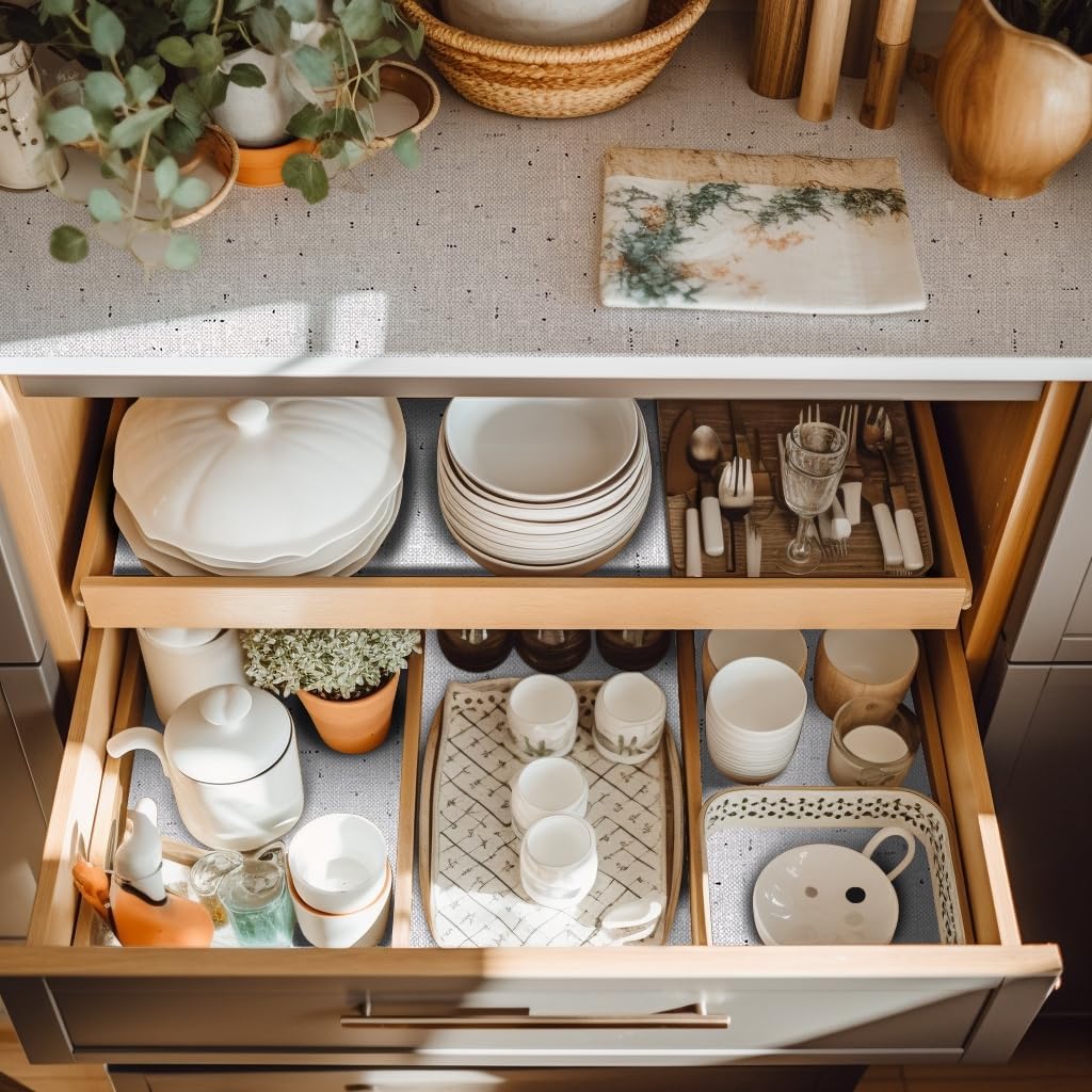 12 x 120 Inch Shelf Liner Non Adhesive Drawer Liner, Waterproof Shelf Liner Durable Anti-Slip for Kitchen Cabinets Shelf Liners for Kitchen Cabinets