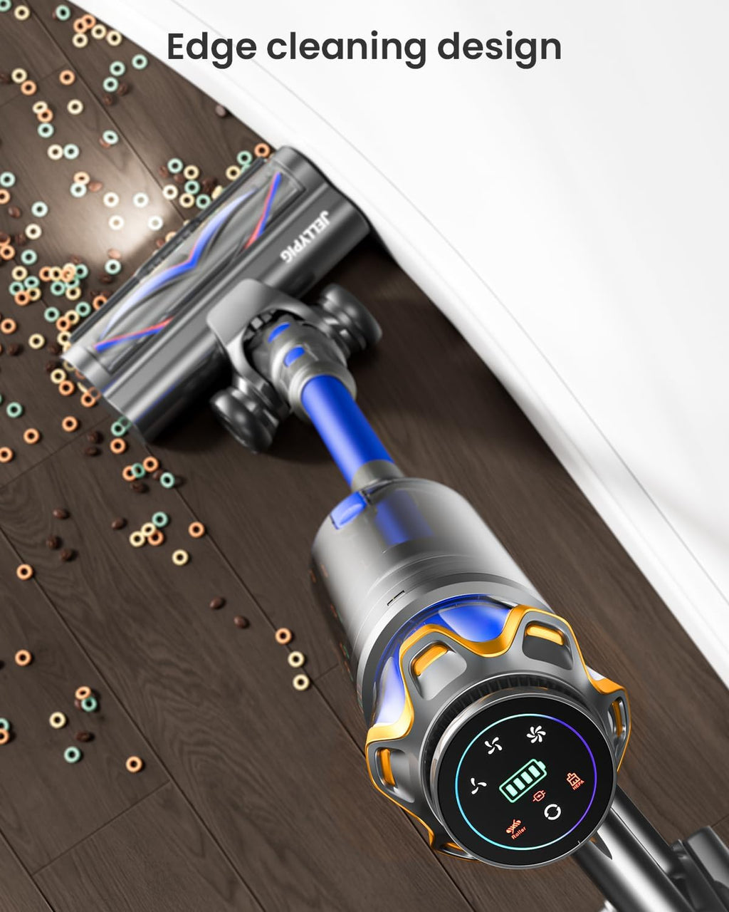 Cordless Vacuum Cleaner, Upgraded 600W 50KPA 70Mins Cordless Stick Vacuum Cleaner with Self-Standing and Touch Screen, Anti-tangle Wireless Vacumm, Vacuum Cleaners for Home/Pet Hair/Carpets/Floors