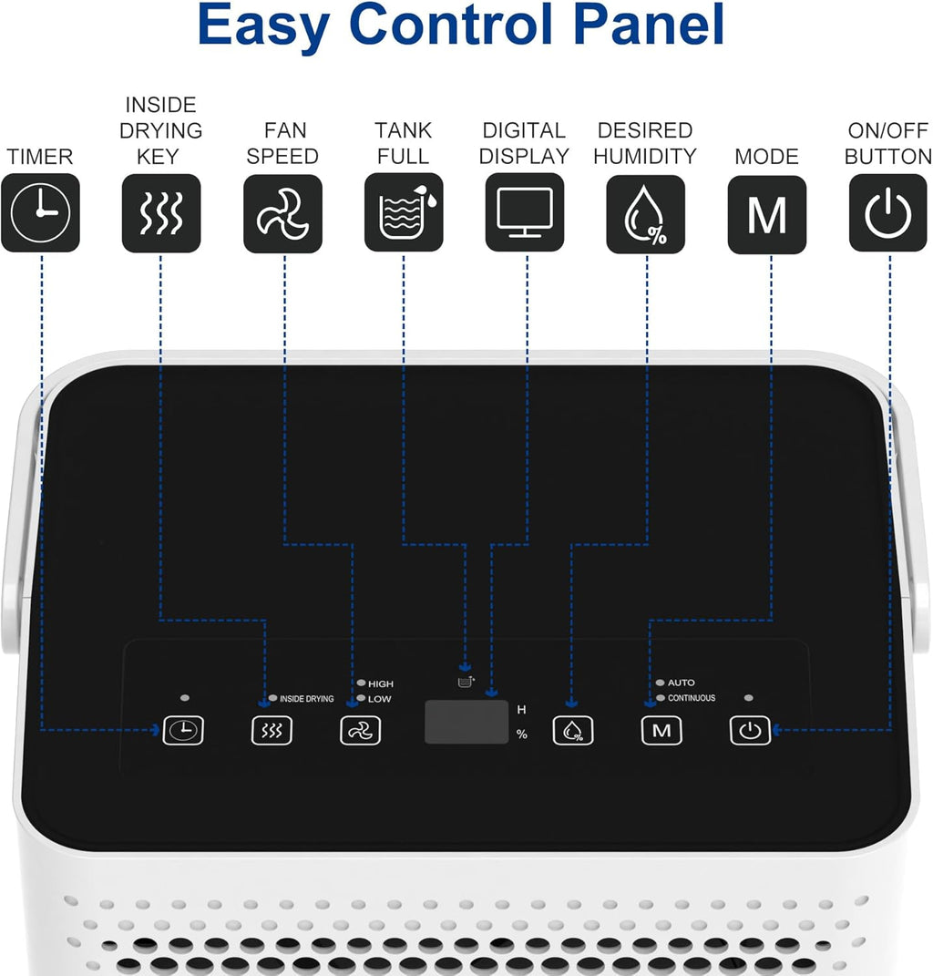 Shinco 30 Pints Dehumidifier for Home and Basements, 1500 Sq.Ft Dehumidifiers with Drain Hose, Auto or Manual Drainage, Auto Defrost, Quietly Remove Moisture, Activated Carbon Filter, 24HR Timer