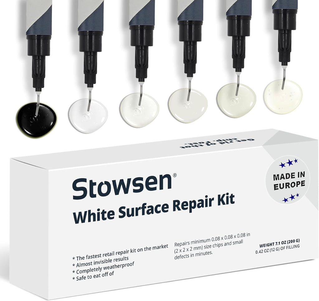 Tile Repair Kit by Stowsen - Also Works as Bathtub Repair Kit I Ideal to Fix Your Broken Chip or Crack on Marble, Corian, Porcelain and Granite Countertops