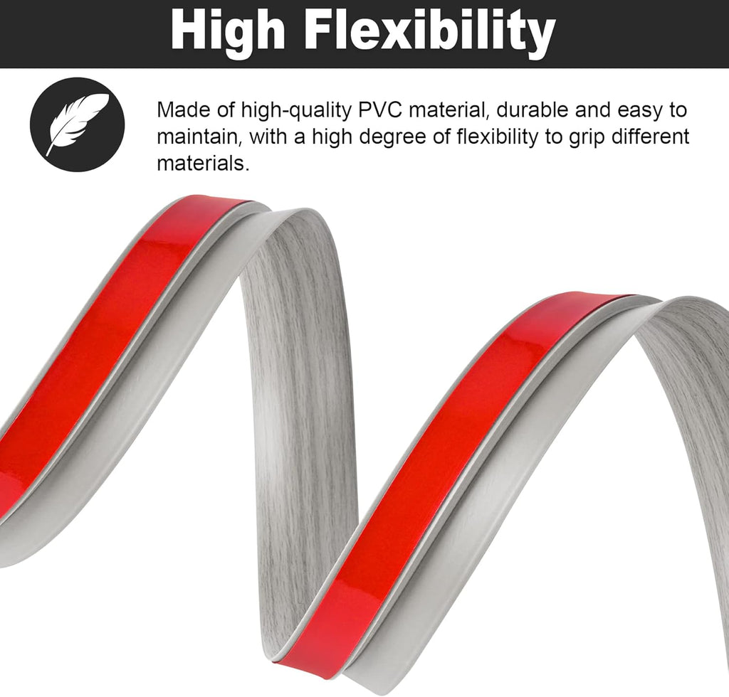 10Ft Carpet Floor Transition Strip, Self Adhesive Floor Edging Trim Strip, PVC Threshold Cover for Doorway, Floor Divider Strip Suitable for Threshold Height Less Than 5 mm - Gray Forest