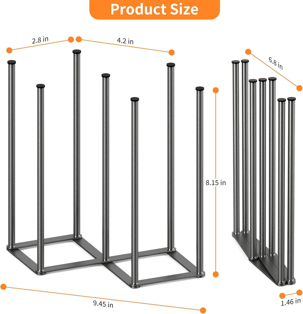Foldable Bottle Drying Rack, Baby Bottle Drying Rack, Collapsible Cup Draining Holder, Retractable Reusable Storage Bag Dryer with Non-Slip Bottom - Stainless Steels (Starlight Gray)