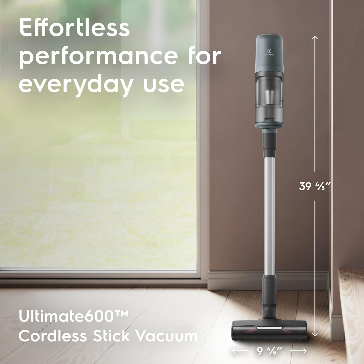 Electrolux Ultimate600 Cordless Stick Vacuum with PowerPro Bristle Nozzle and Larger Dust Bin Capacity, 50-Minute Run Time, 3 Power Modes, Ocean Green