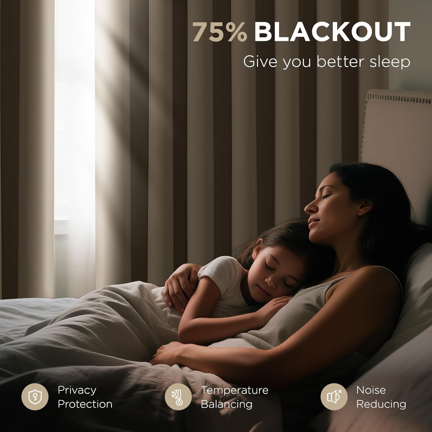 Joydeco Blackout Door Curtain for Doorway Privacy 96 Inches Long, Grommet Closet Curtain for Open Closet, Room Divider for Bedroom Living Room (Light Beige, 52Wx96L, 1 Panel)