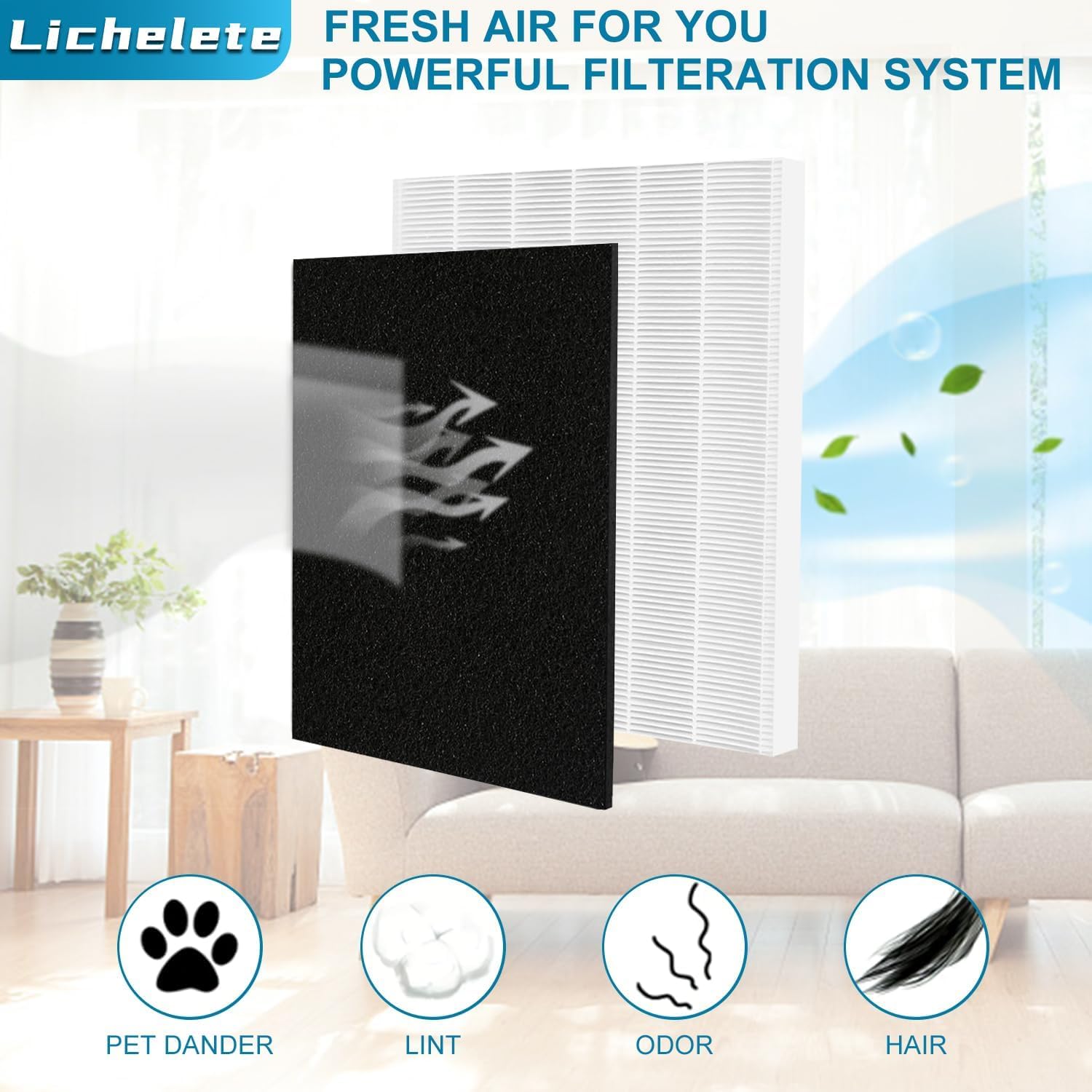 AP-1512HH 200M Filter Set Compatible with Coway Airmega AP-1512HH and Airmega 200M air Puri-fier, 1 High Efficiency and 2 Carbon Filters, AP-1512HH-FP, AP-1518R, AP-1519P, Part 3304899