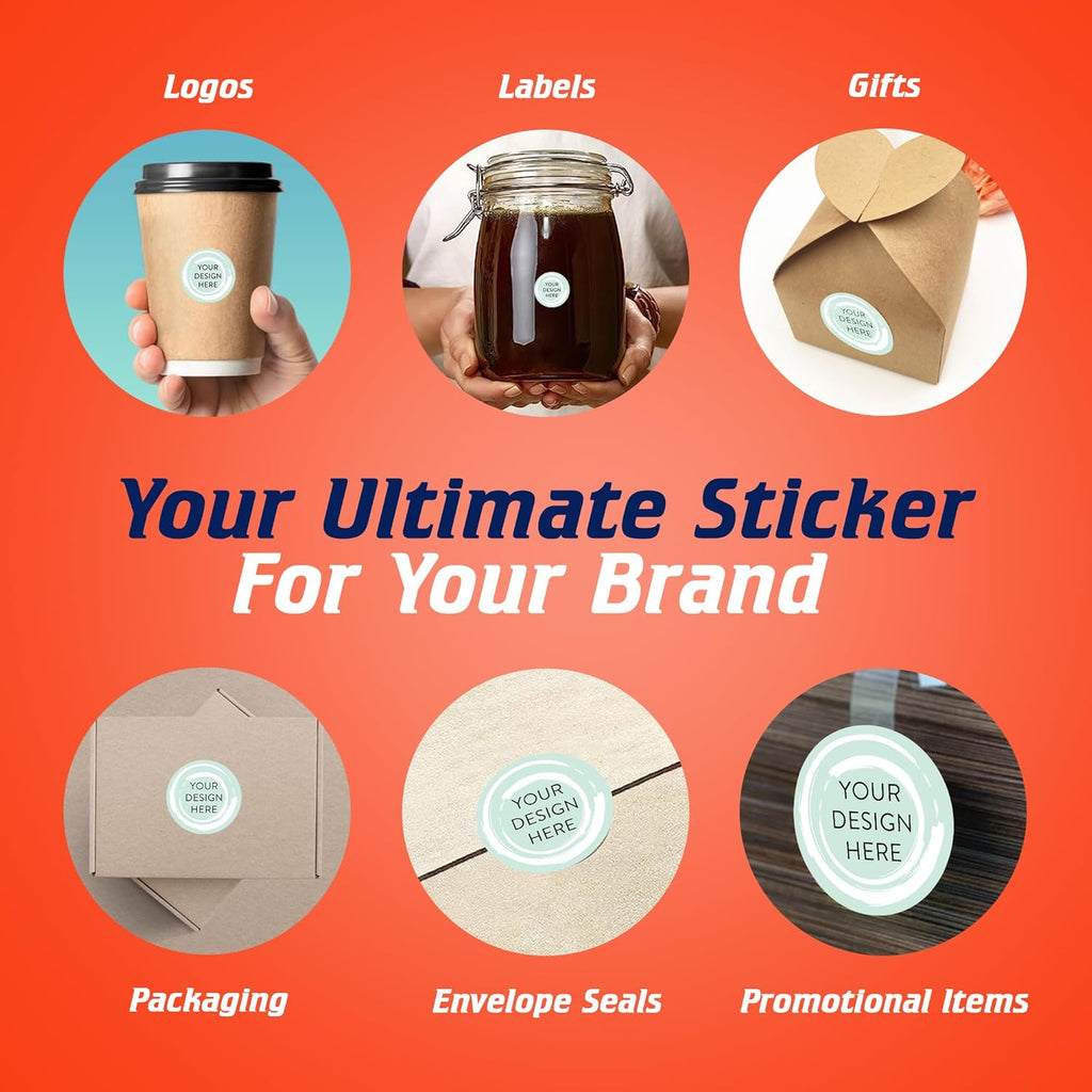 100 Custom Vinyl Stickers - Upload Your own Image, Text, Design, Logo - Personalized Logo Labels for Handmade, Packaging, Bottle, Jars, Candle, Brand Stickers (Mint, 1x1)