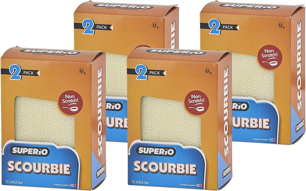 Superio Nylon Cleaning Pad, Dish Scrubbers, Multi Surface Scratch- Free Scour Sponge for Stainless Steel, Copper cookware, China, Dishes and plasticware (8)