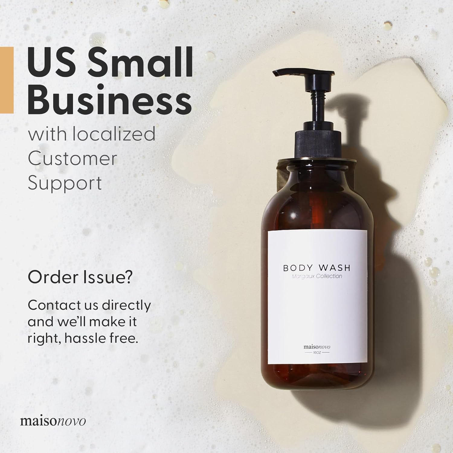 MaisoNovo Shampoo and Conditioner Dispenser - Shower Soap Dispenser Wall Mounted - 16.9 fl oz Set of 3 Amber Plastic Bottles Black Pump - 3 Chamber No Drill