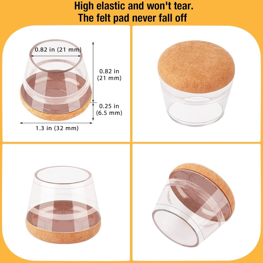 16 Pcs New Chair Leg Protectors for Hardwood Floors, Silicone Chair Leg Floor Protectors, Floor Protectors for Chairs, Chair Leg Caps Protect Wooden Floors from Scratching, Won't Tear