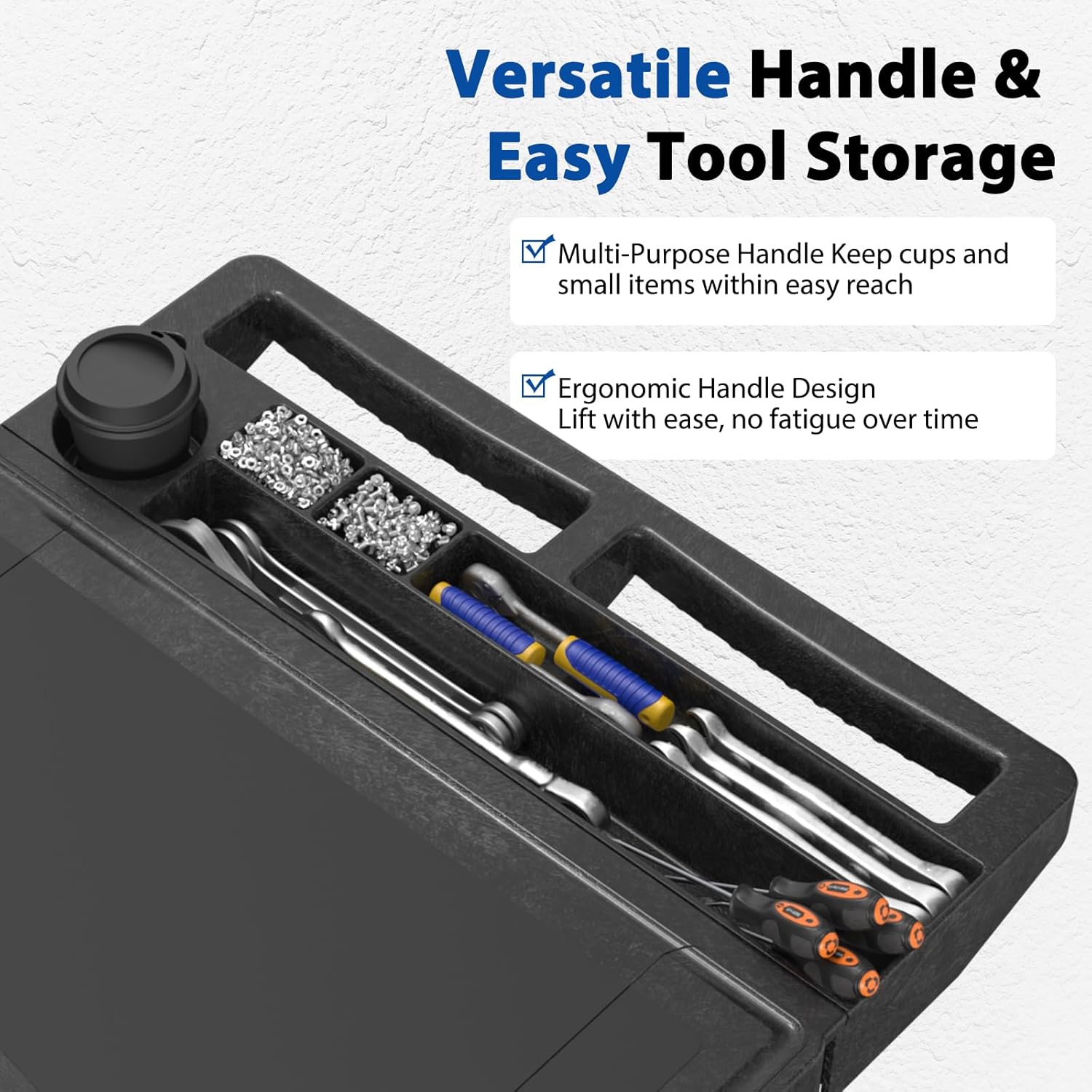 Heavy Duty Flat Top Utility Cart with Wheels 2-Tier Utility Plastic Service Work Cart for Shop, Garage, Warehouse, Maintenance 550 lbs