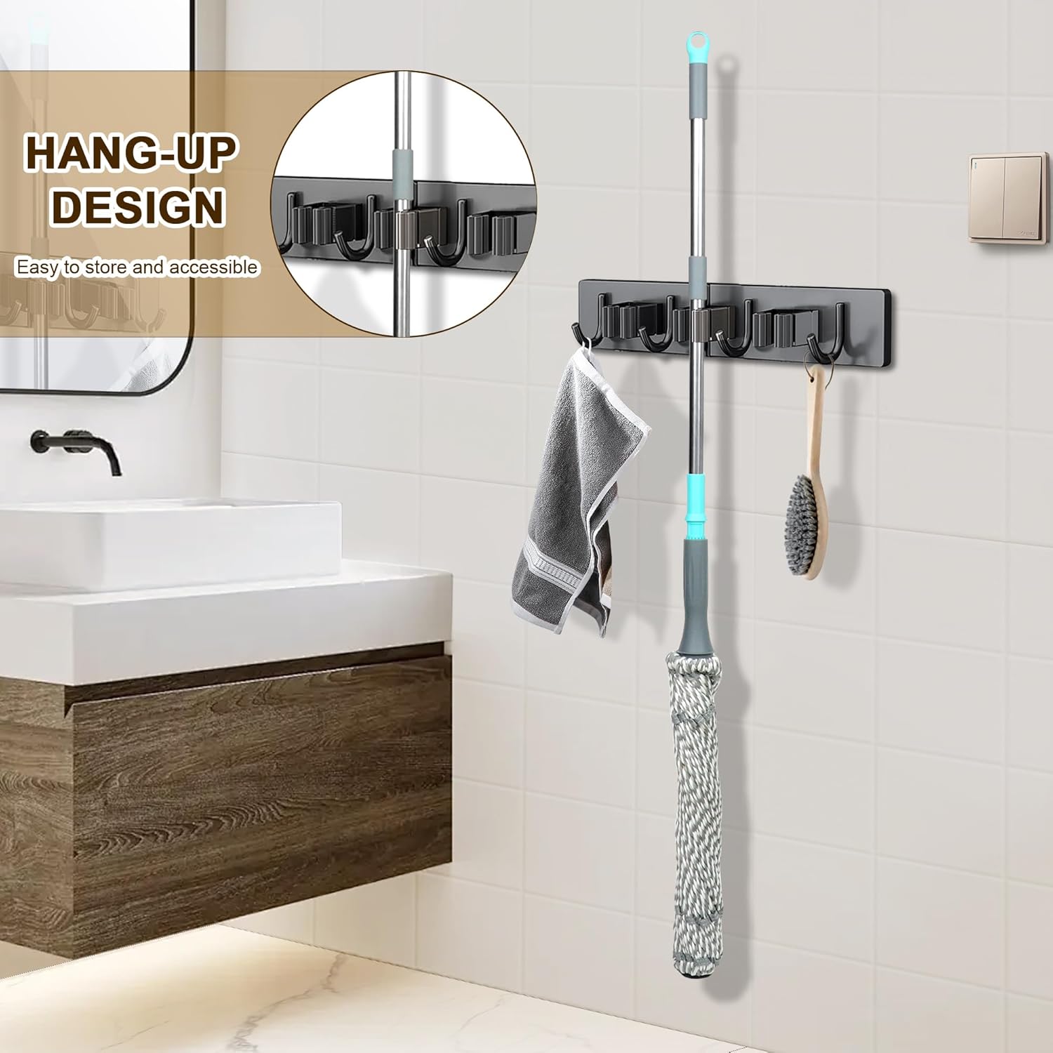 Self Wringing Mop Floor Cleaning, Easy Squeeze Twist Mop, Heavy Duty Wet Mops for Cleaning Hardwood Tile Vinyl Laminate Floors (Gray- 2 Head)