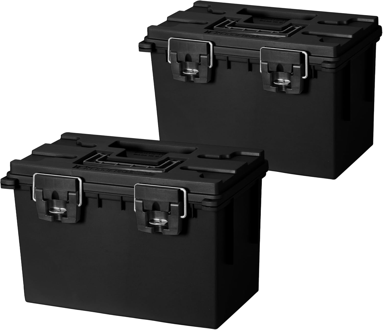 Sheffield 12773 XL Storage Bins With Lids, 2-Pack Stackable Storage Bins, Made in USA, Lockable and Water-Resistant Containers with Lids, Plastic Containers for Home, Classroom, and Dorm