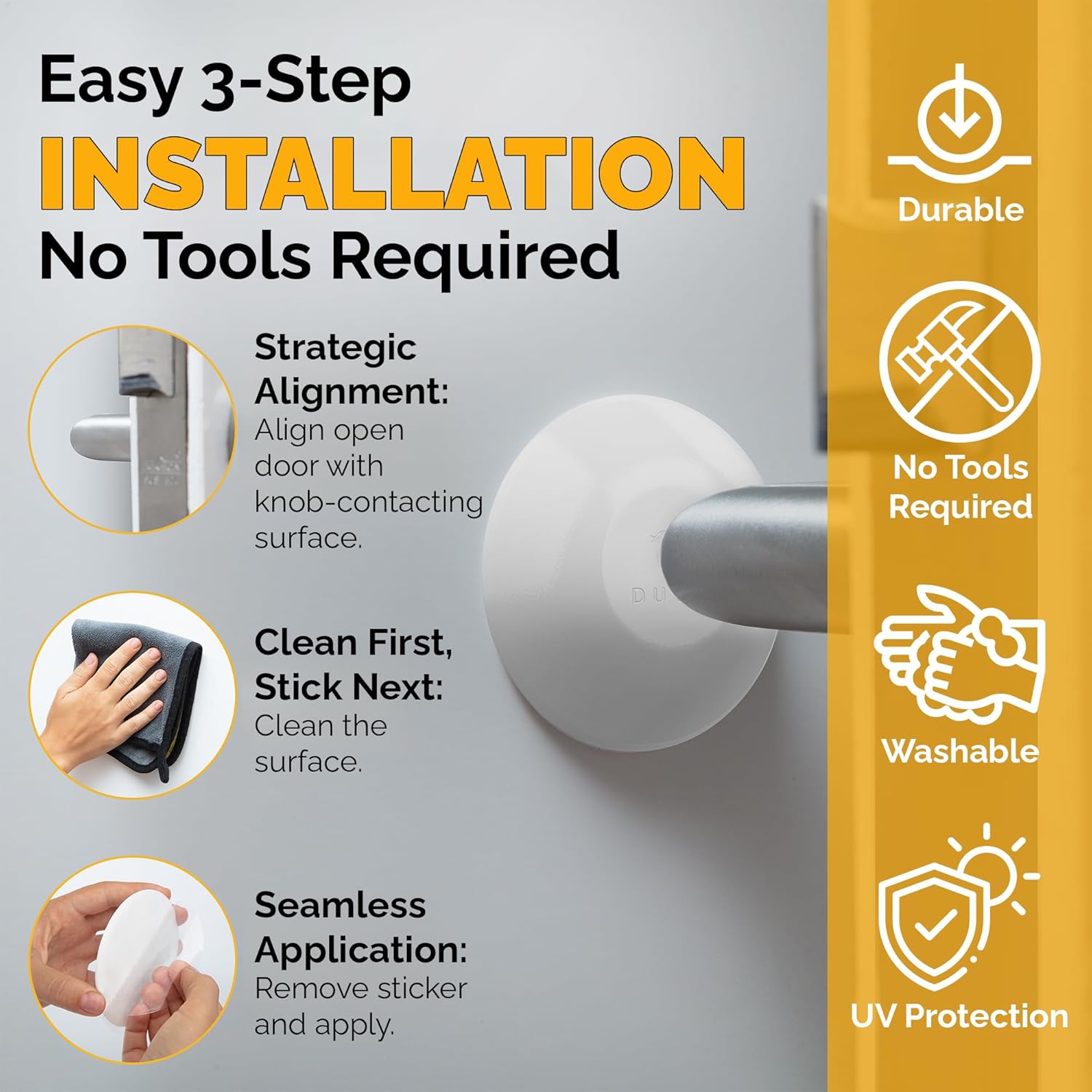 Ducki Wall Protectors -4 Pack White- Self Adhesive, Reusable Solution for Stopping Wall Damage & Noise from Doors, Refrigerators & More in Your Home or Office - Durable, Shock Absorbent & Discreet