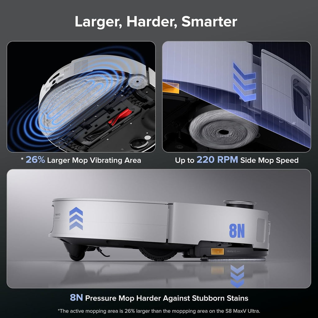 roborock Saros 10 Robot Vacuum and Mop, 22,000Pa Suction, AI Obstacle Avoidance, 3.14-inch Ultra Thin, Intelligent Dirt Detection, Zero Tangling Main Brush, Hot Water Mop & Dock Self Cleaning