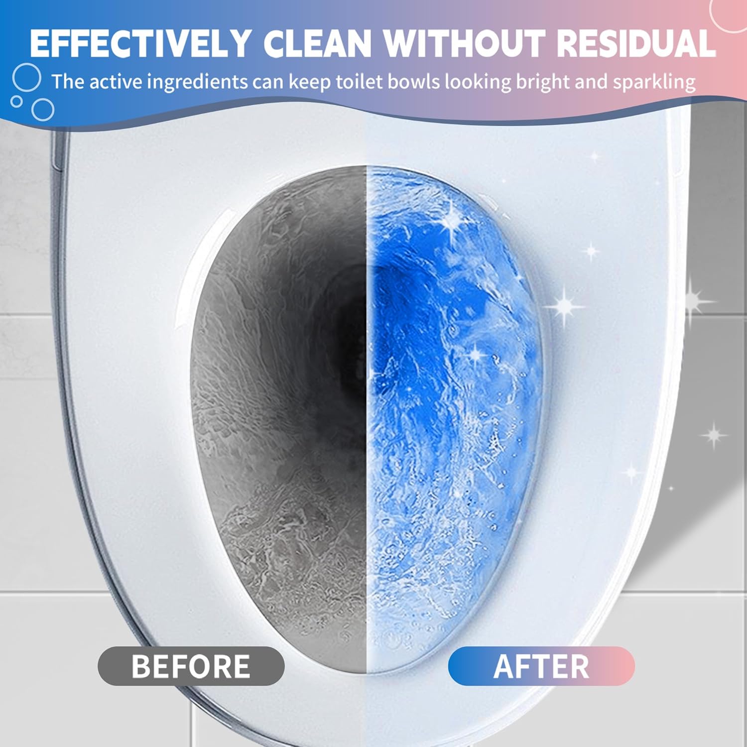 Toilet Bowl Cleaner Tablets, Automatic Toilet Bowl Cleaners, Long-Lasting Toilet Tabs Drop in Tank for Deodorizing & Descaling, Blue & Pink, 20 Packs