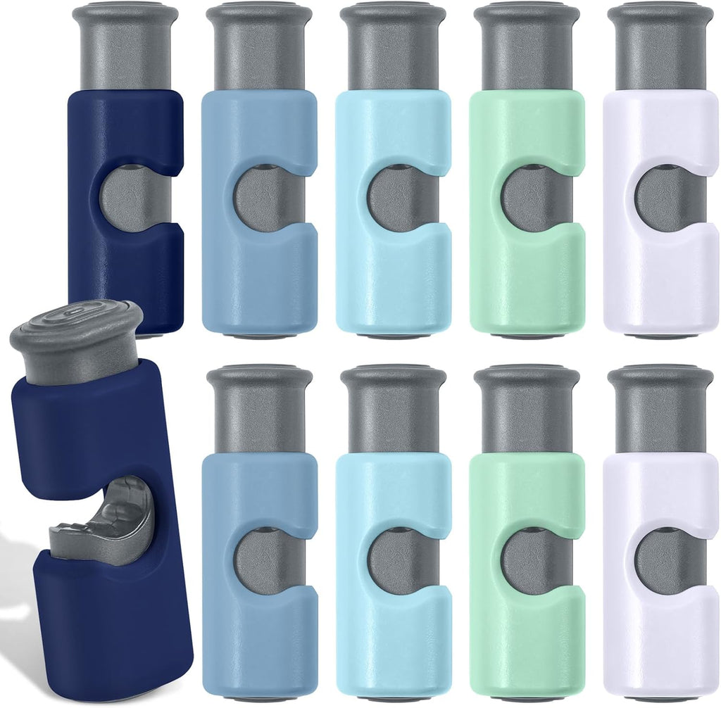 10 Pack Squeeze and Lock Bread Bag Clips, Reusable, Sturdy Plastic, Easy to Use, 5 Colors