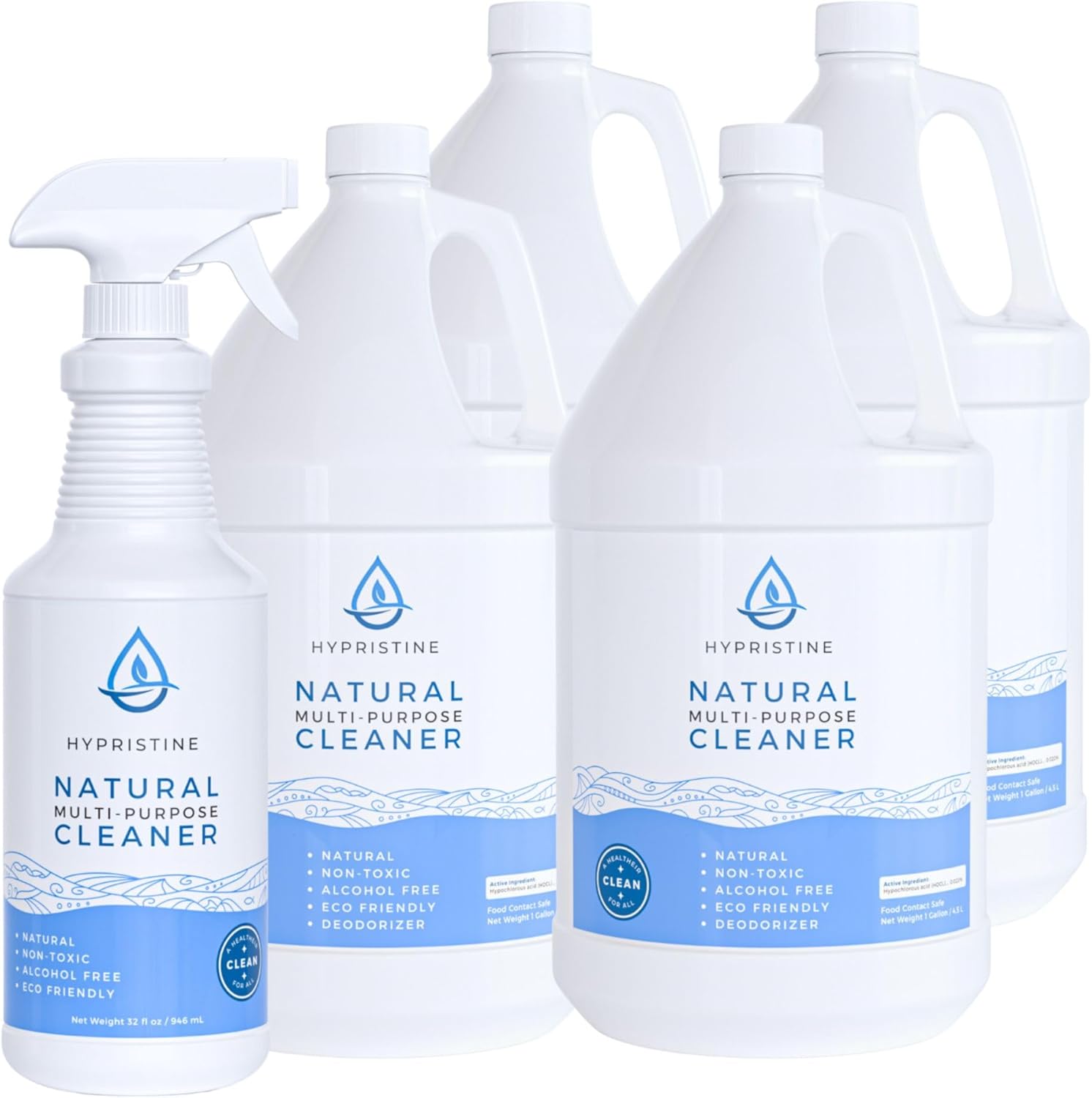 PURE Hypochlorous Acid Spray, Multi-Purpose Cleaner, Superior Shelf Life, 0% Bleach, 0% Alcohol, Food Contact Safe, Eliminate Non-Living Allergens, Remove Pet Odor, Clean Any Surface