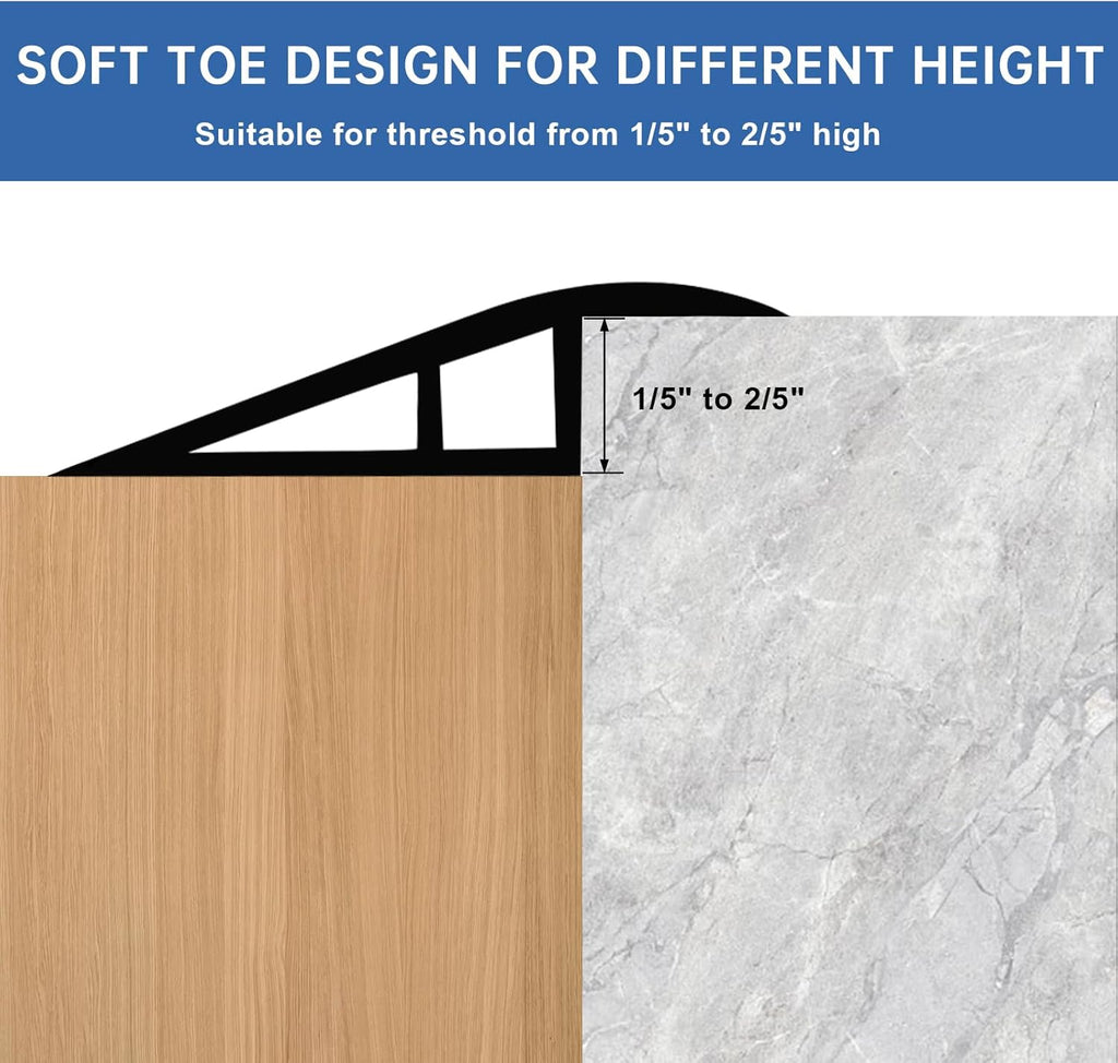 Vinyl Door Threshold Flooring Transition Strip Self Adhesive Carpet Edging Strip for Laminate Doorway Edge Threshold from 1/5" to 2/5" (Dark Gray Wood Grain, 10 Ft)