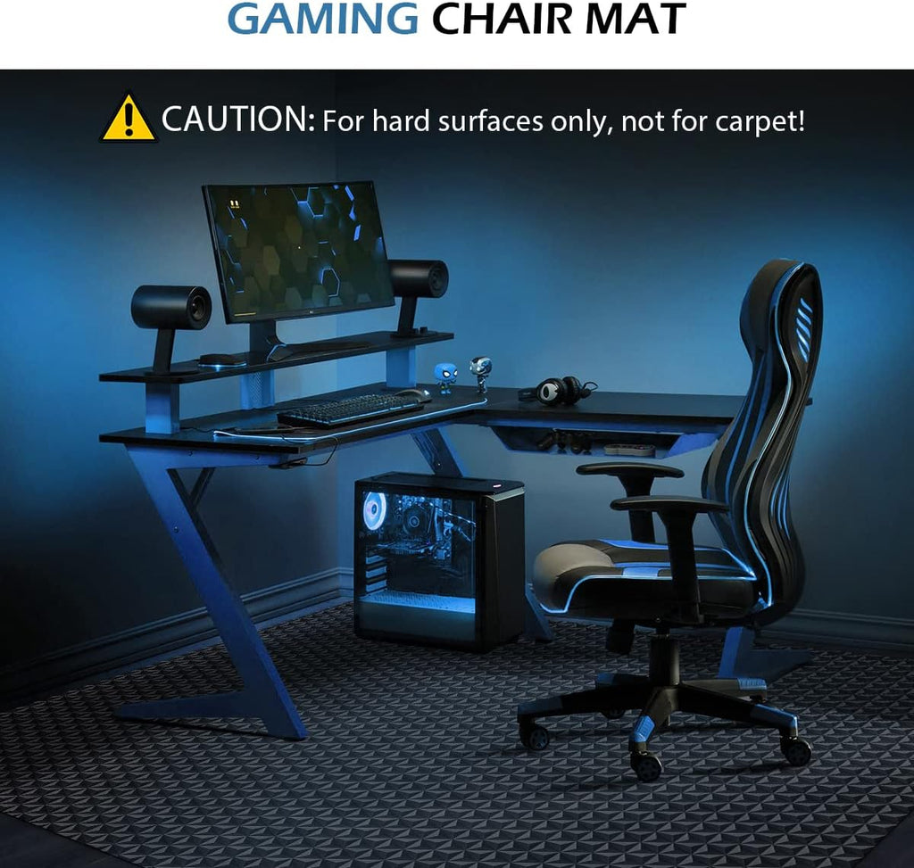 SALLOUS Chair Mat for Hard Floor, 60" x 36" Gaming Chair Mat for Hard Surface, Rolling Chair Floor Mat for Home Office - Not for Carpet (Black)