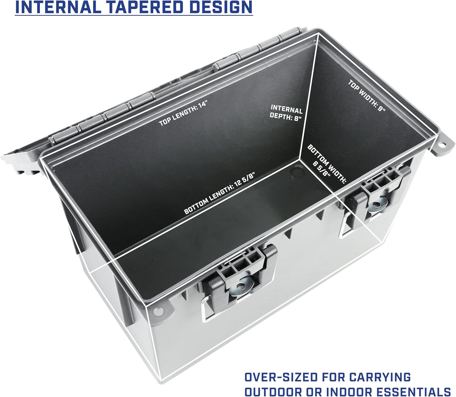 Sheffield 12766 XL Storage Bins With Lids, 4-Pack Stackable Storage Bins, Made in USA, Lockable and Water-Resistant Containers with Lids, Plastic Containers for Home, Classroom, and Dorm