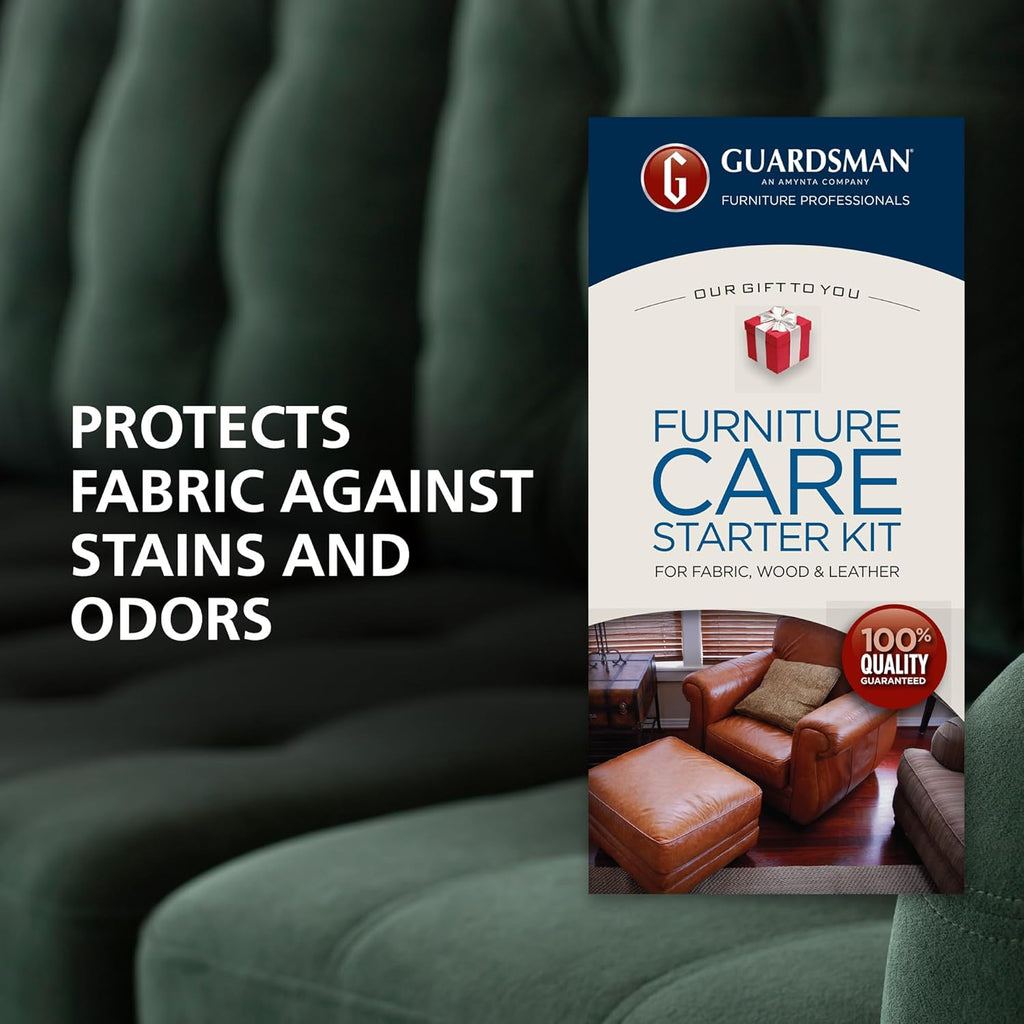 Guardsman Furniture Care Kit; Leather Conditioner, Polishing Cleaner; Includes 5 Clean & Renew Wipes, 5 Protect & Preserve Wipes; 1 Dusting Cloth; 1 Clean & Polish and 1 Stain & Odor Eliminator Spray