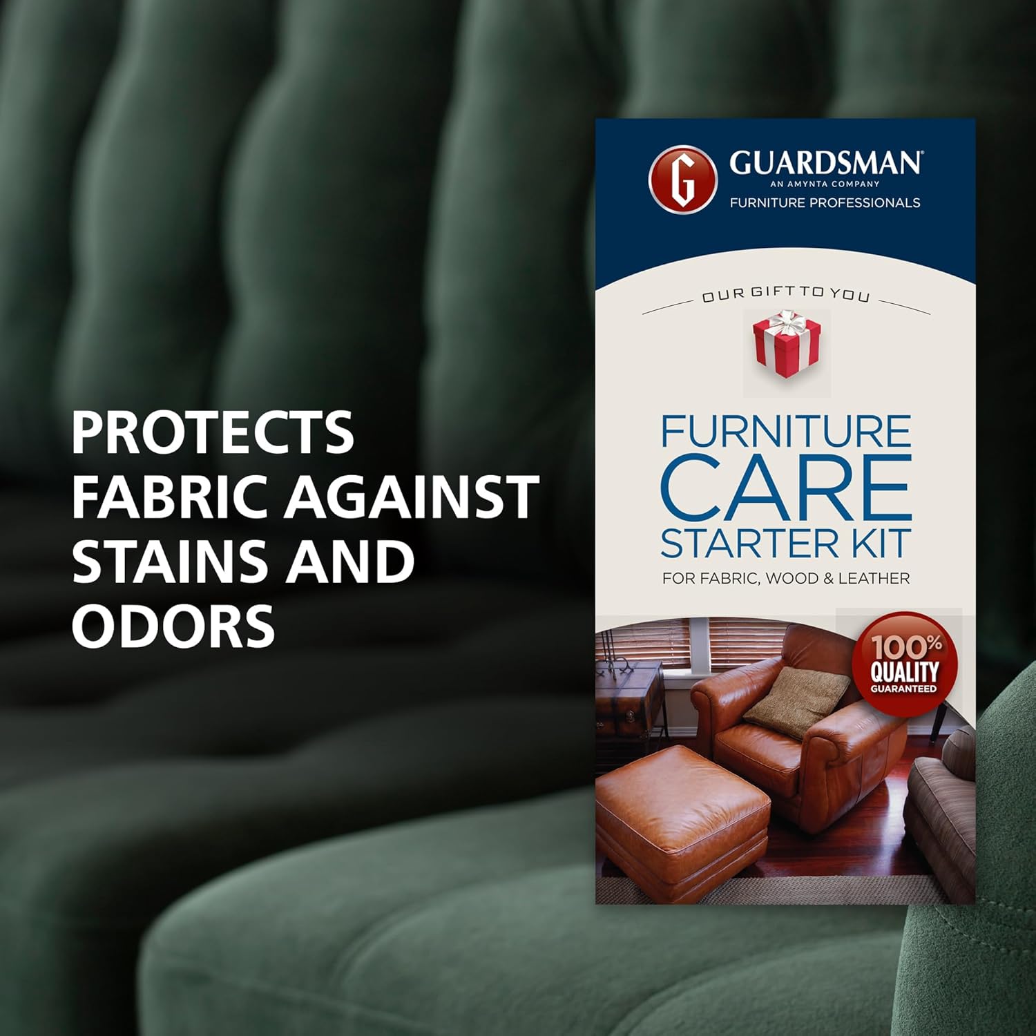 Guardsman Furniture Care Kit; Leather Conditioner, Polishing Cleaner; Includes 5 Clean & Renew Wipes, 5 Protect & Preserve Wipes; 1 Dusting Cloth; 1 Clean & Polish and 1 Stain & Odor Eliminator Spray