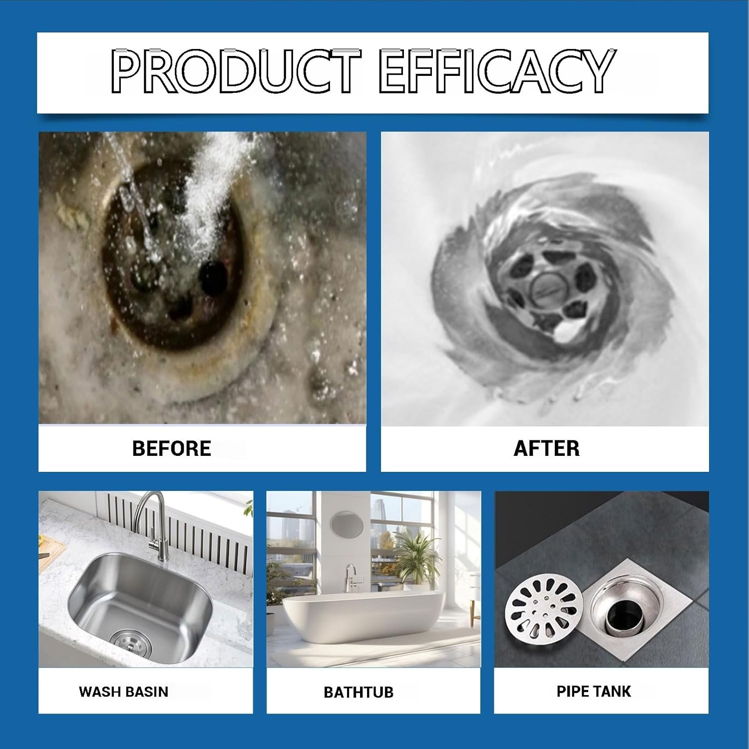 Wild Tornado Sink Drain Cleaner, Powerful Sink and Drain Cleaner Powder for Kitchen and Bathroom