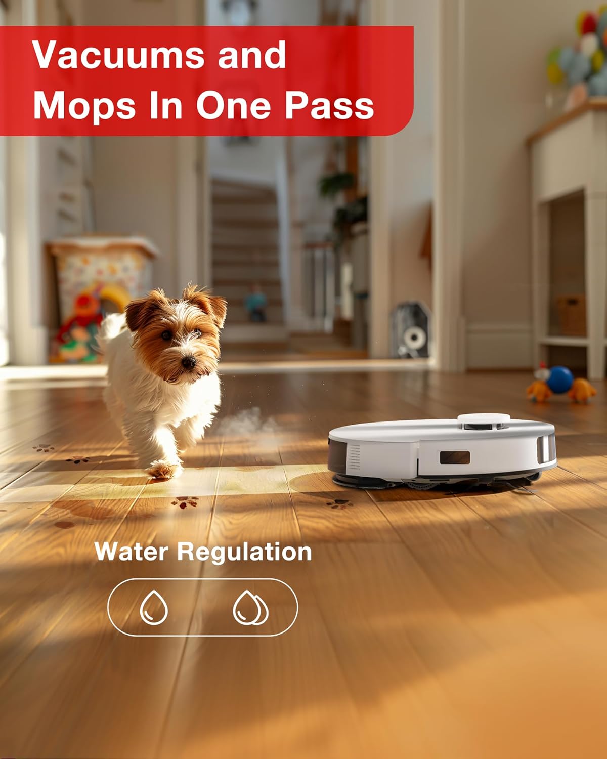 Yeedi C12 Robot Vacuum Cleaner and Mop, 8000Pa Strong Suction, ZeroTangle Brush, Smart Navigation, Self-Charging, White