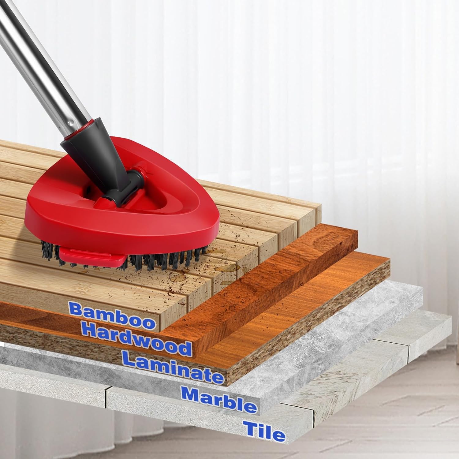 Mop Heads Replacements Complete Combo Set for O-Ceda,4 Pcs Machine Washable Microfiber Spin Mop Refills Replace Heads,1Scrub Brushs,1Base,1 Set Handle,Spin Replacements for Tub and Tile Cleaning