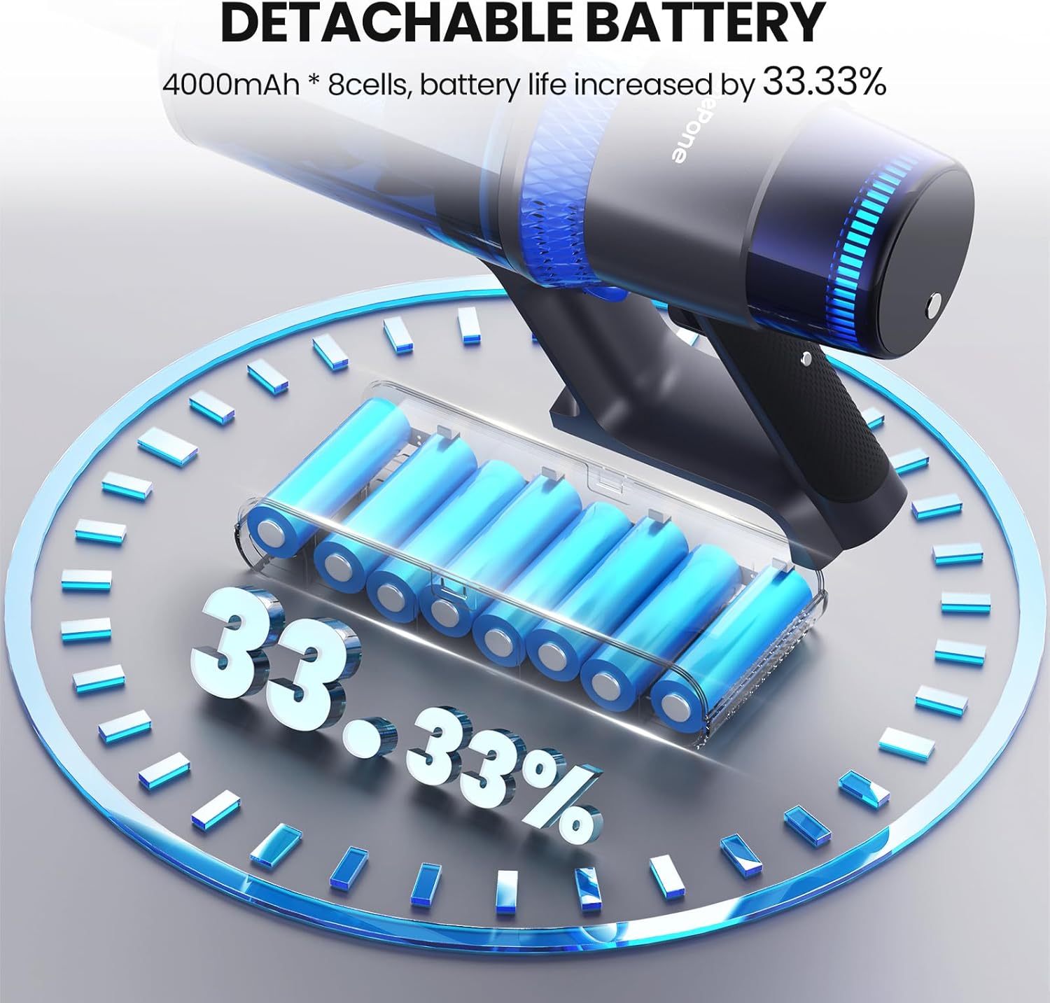 V25 Cordless Vacuum Cleaner, 680W 60Kpa Powerful Stick Vacuum with Dust Sensor, Digital Display, 4000mAh Rechargeable Battery up to 60Mins, Versatile for Pet Hair, Floor, Carpet (Royal)