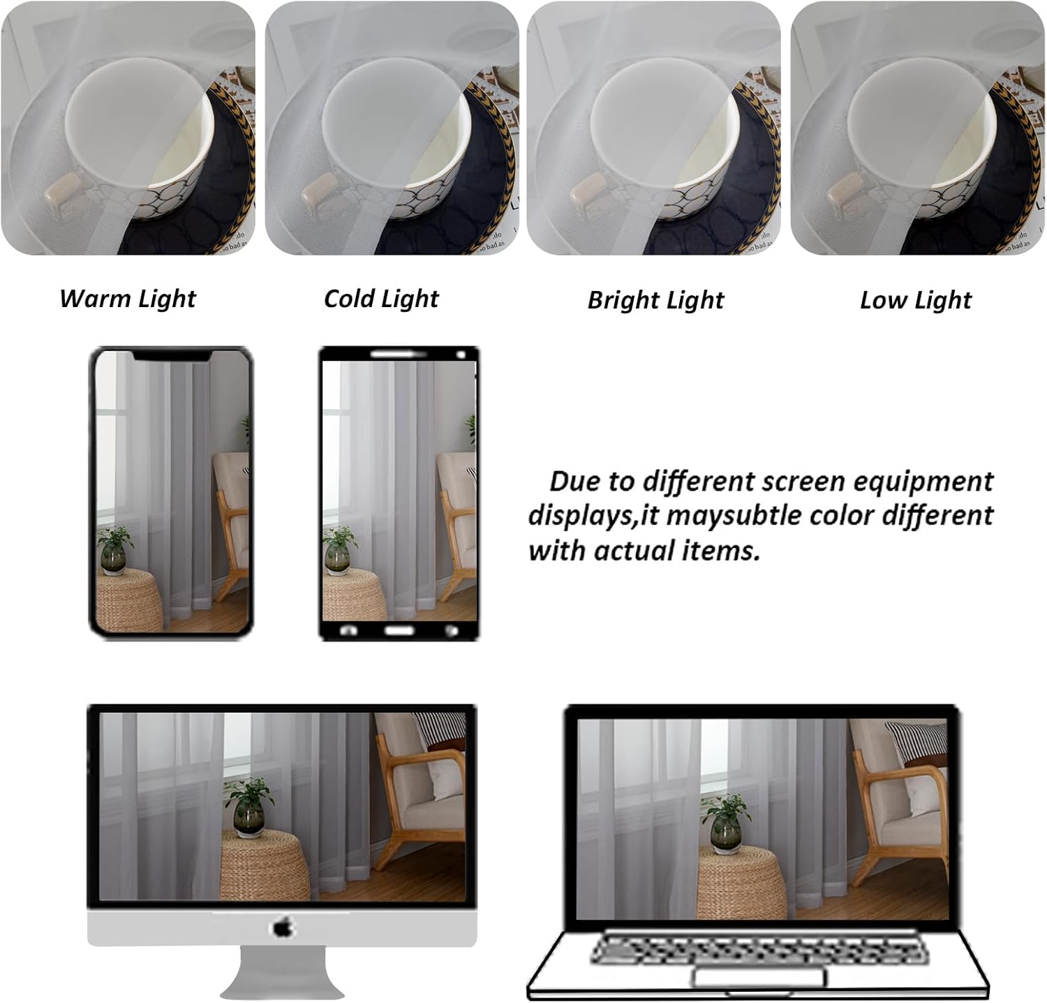 Chyhomenyc Sheer Valances for Windows 2 Pack, Small Window Curtains for Living Room Bathroom Cafe Laundry Basement, Modern Top Dual Rod Pocket Voile Curtain, 42W x 18L inches, Light Grey