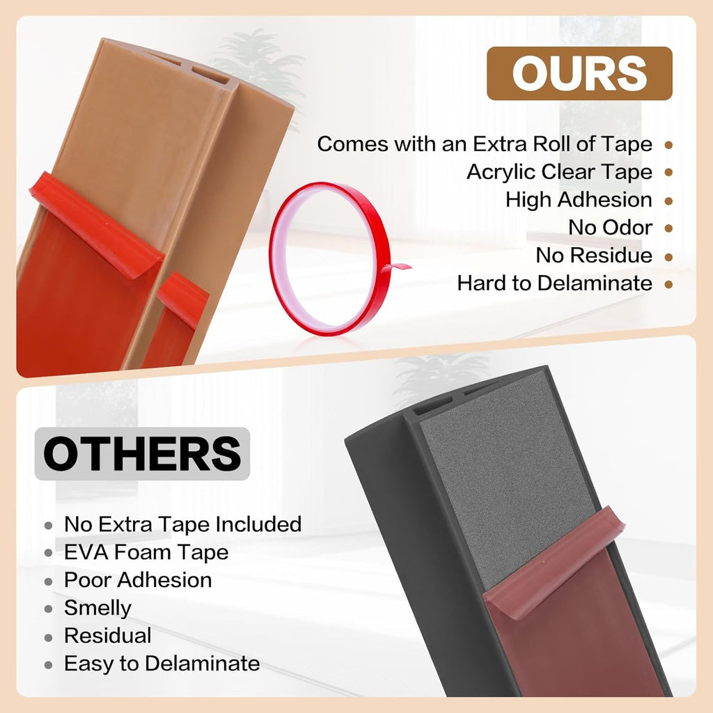 Floor Transition Strip Vinyl Door Threshold Ramp Self Adhesive Carpet Edging Strip Doorway Edge Trim, Overlap Edge Reducer for Laminate Carpet, Floor, Tile (Orange Oak, 3/5" to 4/5", 6.6Ft)