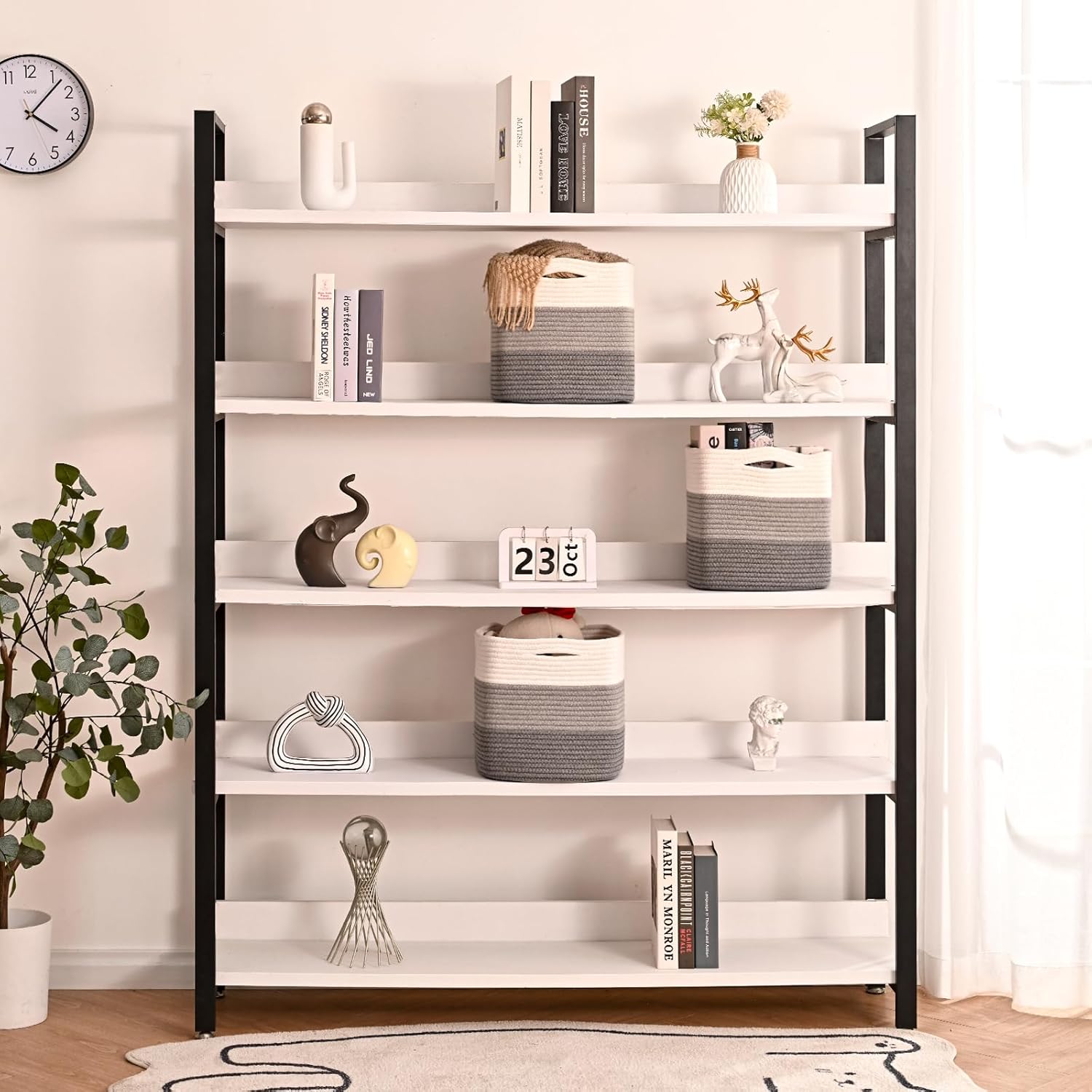 11 Inch Cube Storage Bins, Storage Cube Organizer Bins, Woven Cotton Rope Basket for Storage, Storage Baskets for Organizing Shelves, Grey Baskets for Toys, Gradient Grey (Pack of 3)