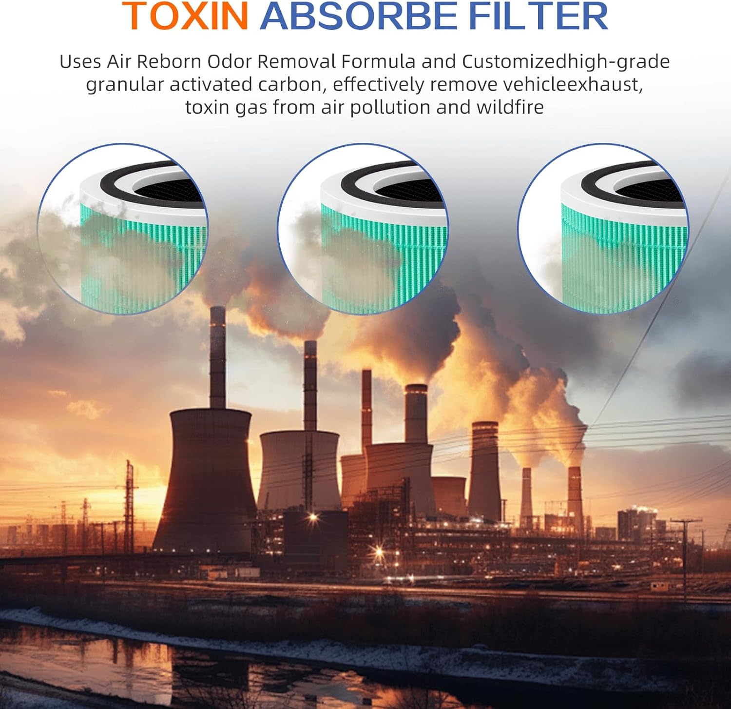 240 True HEPA Toxin Absorber Replacement Filter 14 for Puro 240 Air Purifier,3-in-1 High-Efficiency HP-14 with Activated Carbon Filter,4 Pack,Green