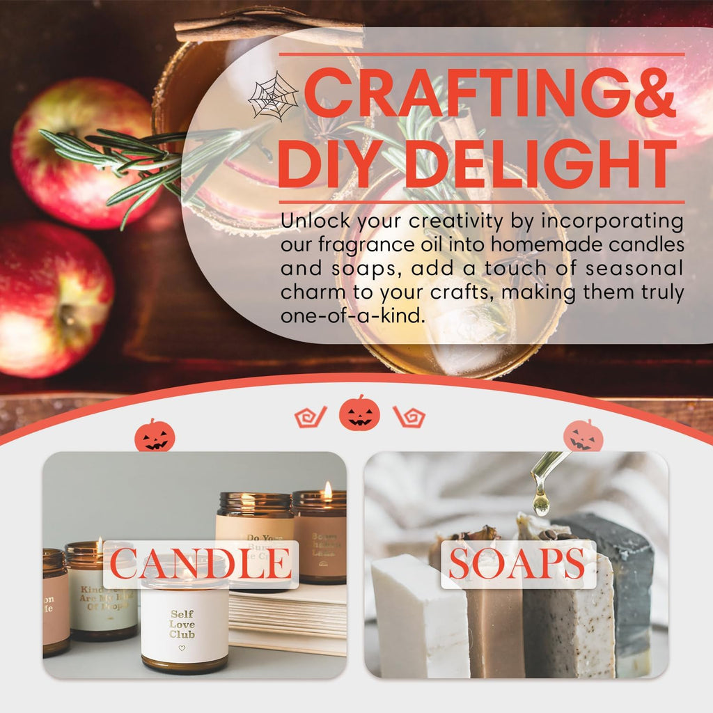 SALKING Apple Cider Fragrance Oil, 120ml (4 Fl Oz) Premium Essential Oils for Diffuser, Candle Scents for Candle Making, Soap Making Supplies, Autumn Scented Diffuser Oil, Halloween Thanksgiving Gift